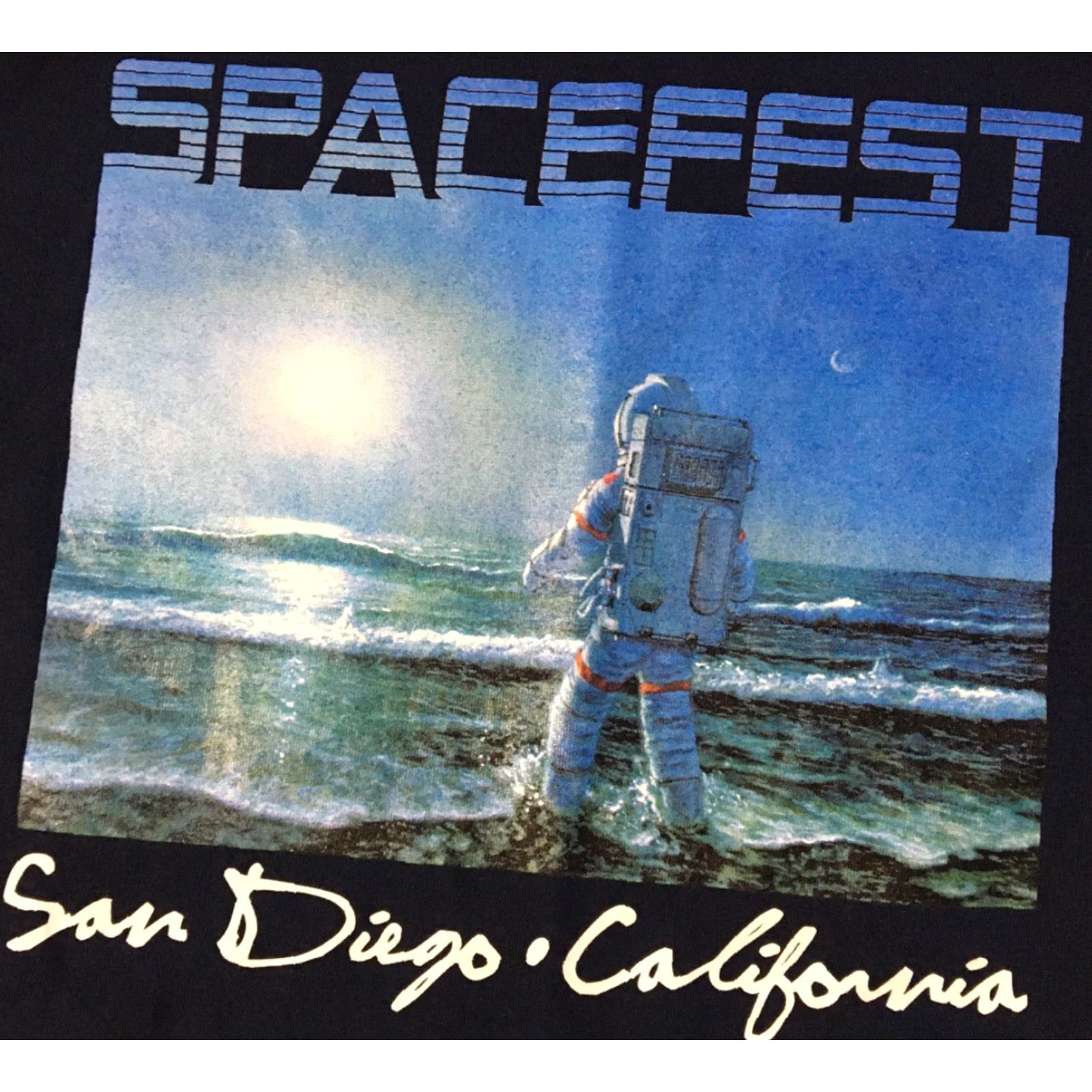 Gildan VINTAGE San Diego Space Fest Shirt XL NASA Astronaut Shuttle Planets Moon 90s USA Shirt Mens Blue 100% Cotton Gildan Graphic Tee Size US XL / EU 56 / 4 - 3 Thumbnail