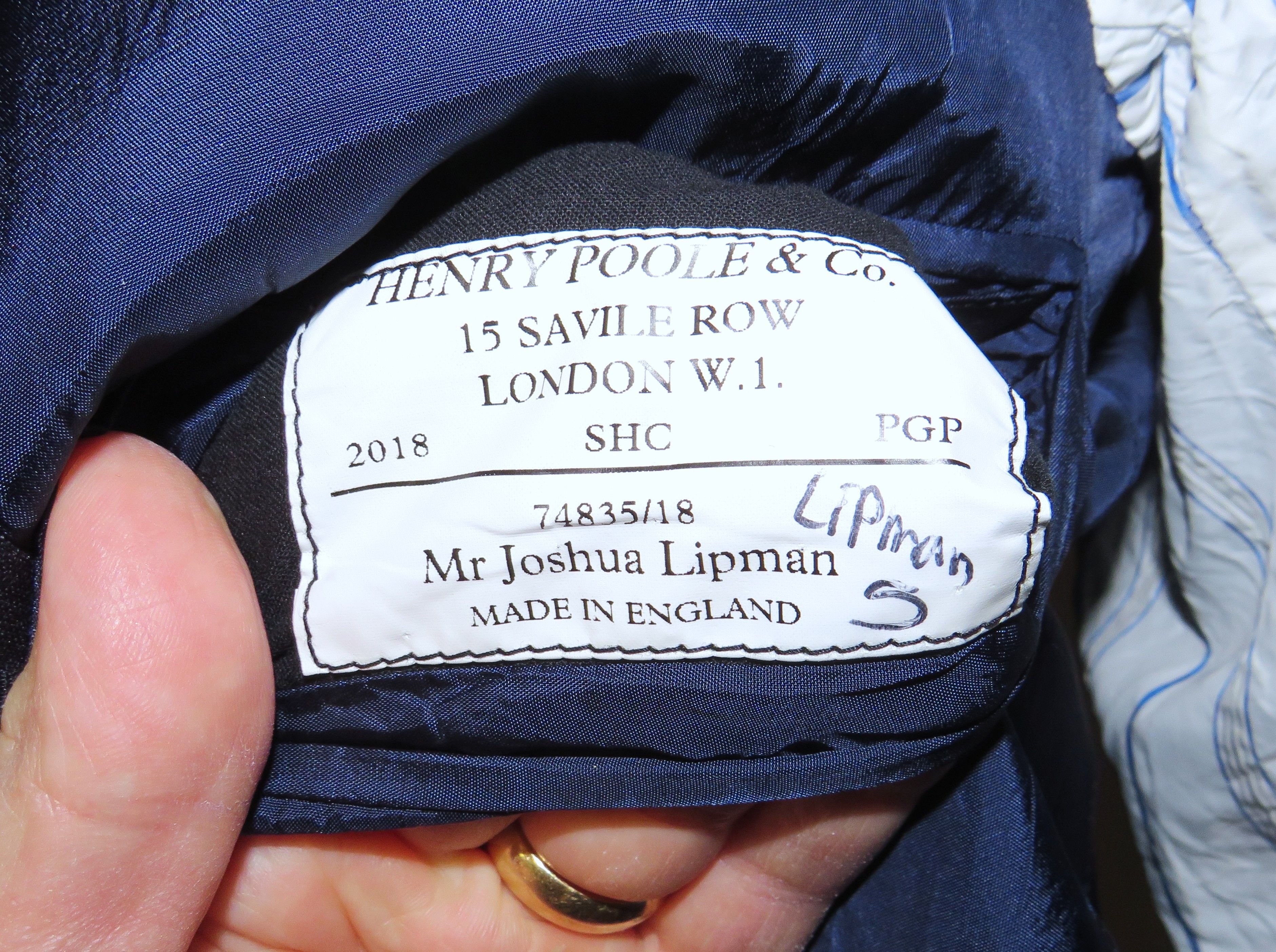Henry Poole Bespoke Savile Row Silk Blend Blue Tic Two Button Suit 38S Size 38S - 17 Thumbnail
