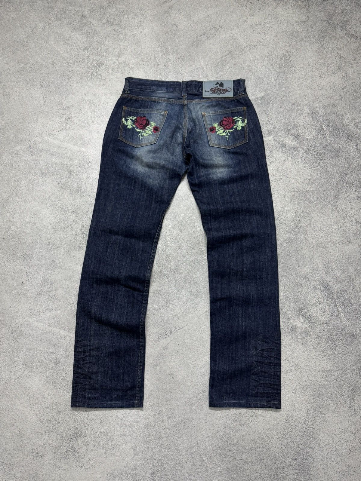 Ed Hardy Vintage Y2k Ed Hardy Eagle Roses 🌹 Big Logo Jeans Denim 00’s Size 30" / US 8 / IT 44 - 1 Thumbnail