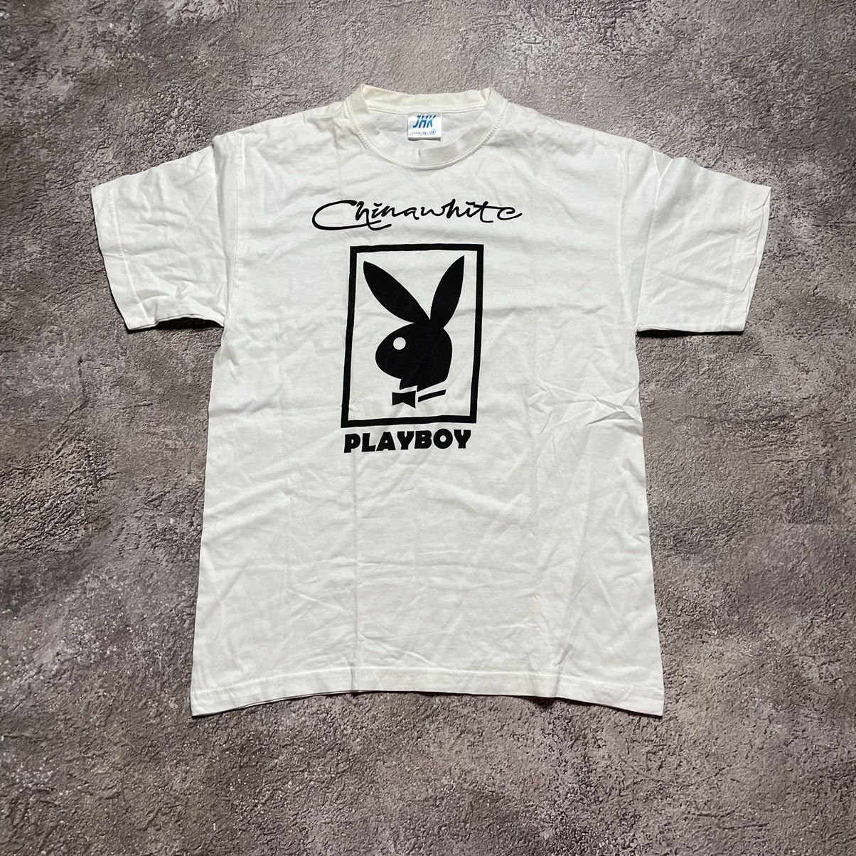 Vintage Vintage 90s Playboy Bunny Graphic Tee Cream Grunge Skate M Size US M / EU 48-50 / 2 - 3 Thumbnail