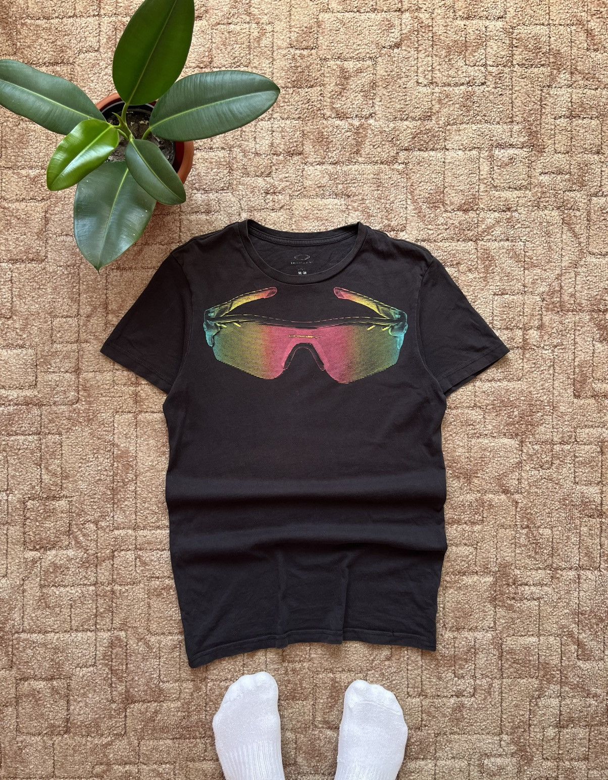 Oakley Vintage Oakley Rare 2012 Radarlock Sunglasses Black Tee Size US M / EU 48-50 / 2 - 1 Thumbnail