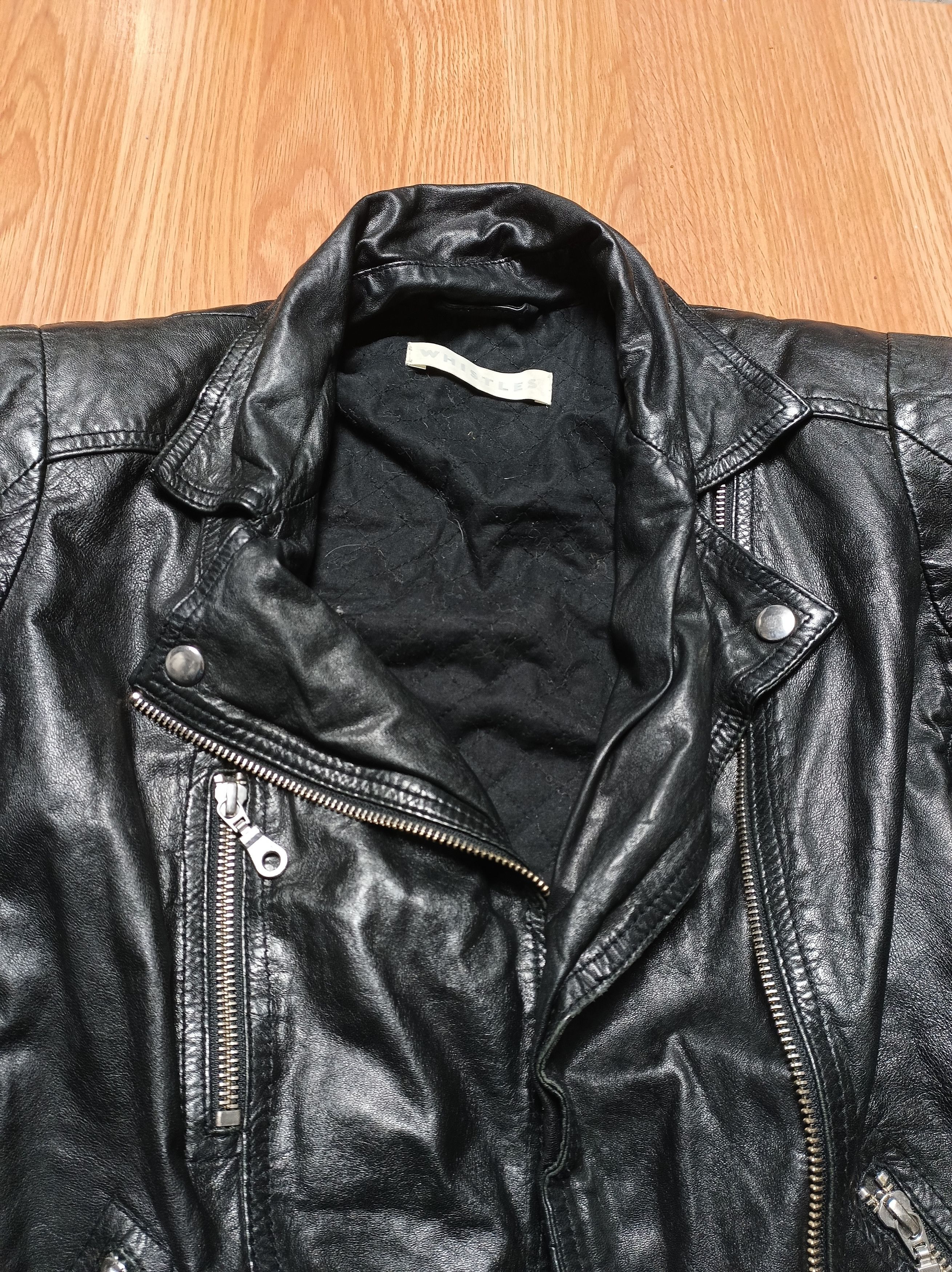 Whistles WHISTLES Leather Biker Jacket Black Womens US8 EU40 Size M / US 6-8 / IT 42-44 - 12 Thumbnail