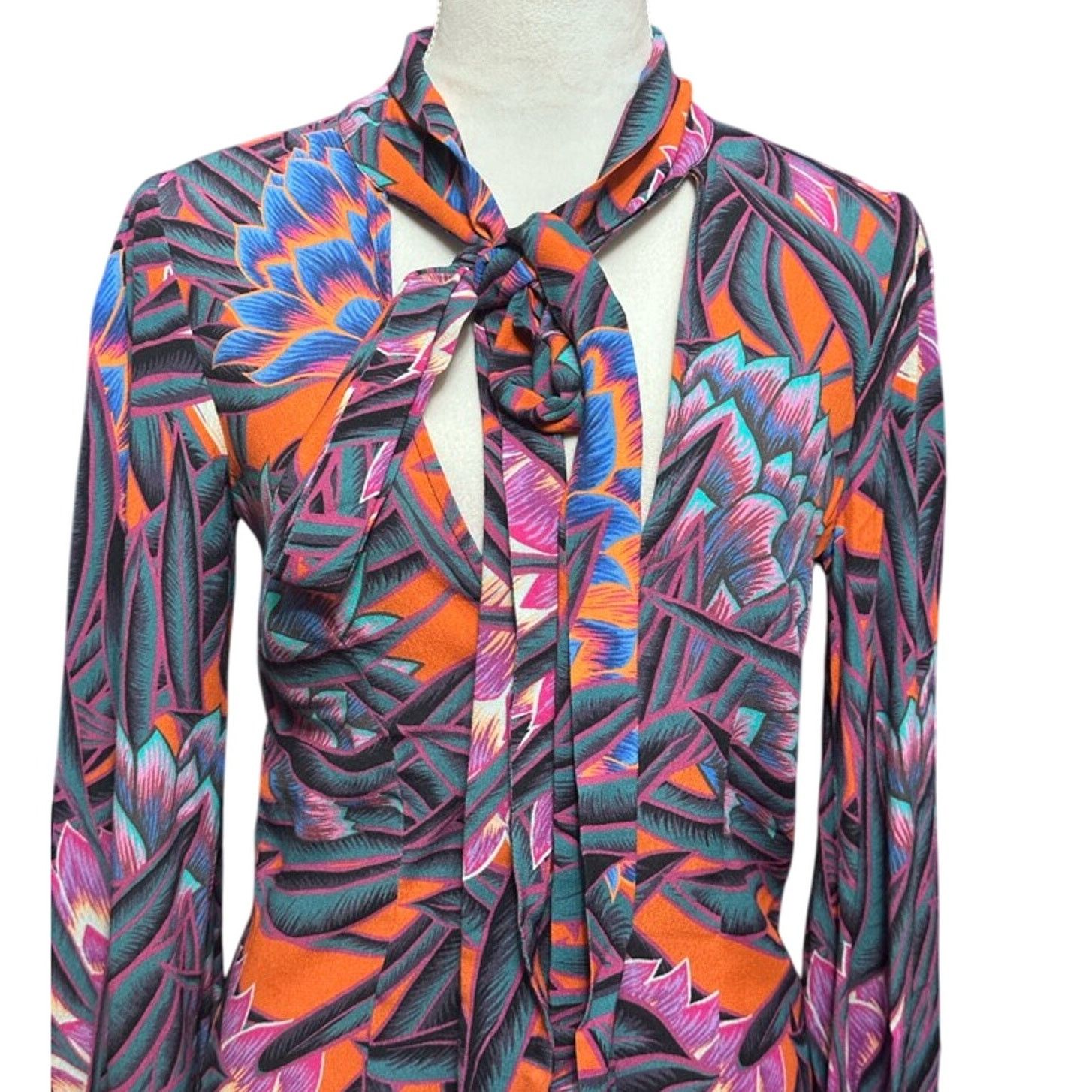 Mara Hoffman Mara Hoffman Blouse Bishop Sleeve Tie Long Sleeve Multi S Size S / US 4 / IT 40 - 3 Thumbnail