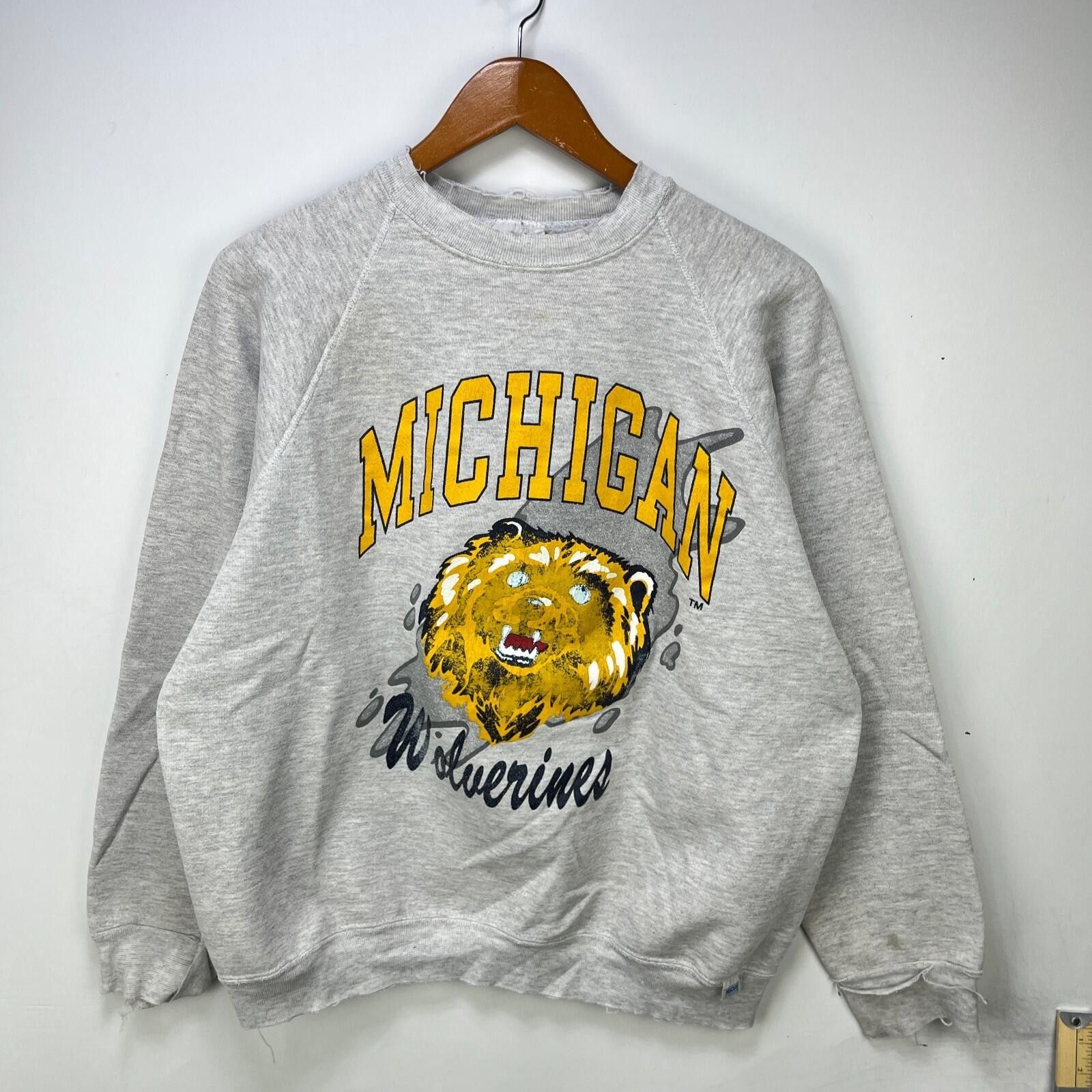 Other Vintage 90s Michigan Wolverines Raglan Sweatshirt XL Size ONE SIZE - 1 Thumbnail