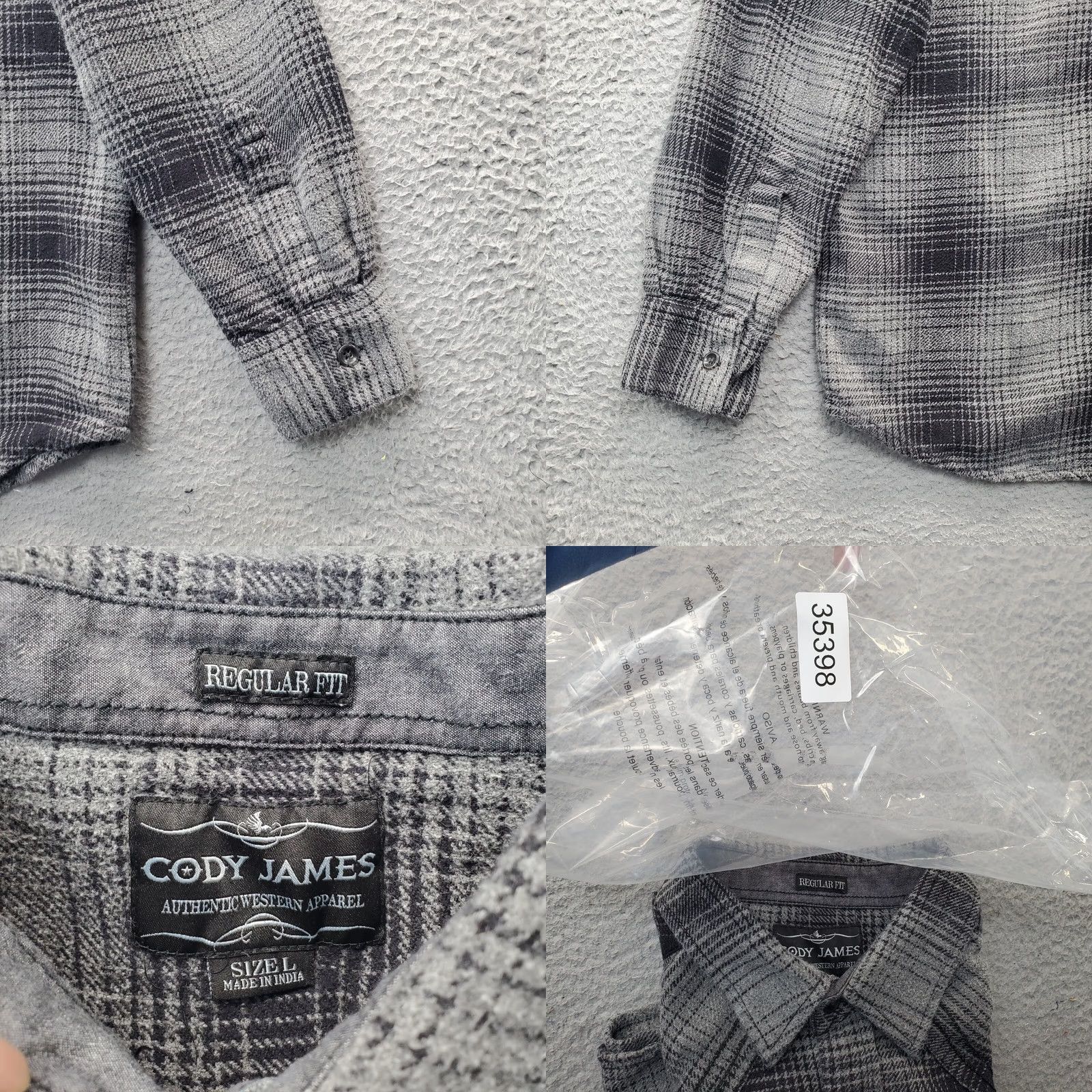 Cody James Cody James Flannel Shirt Men Large Multi Plaid Long Sleeve Collared Button Down: Mens Size L Size US L / EU 52-54 / 3 - 8 Thumbnail
