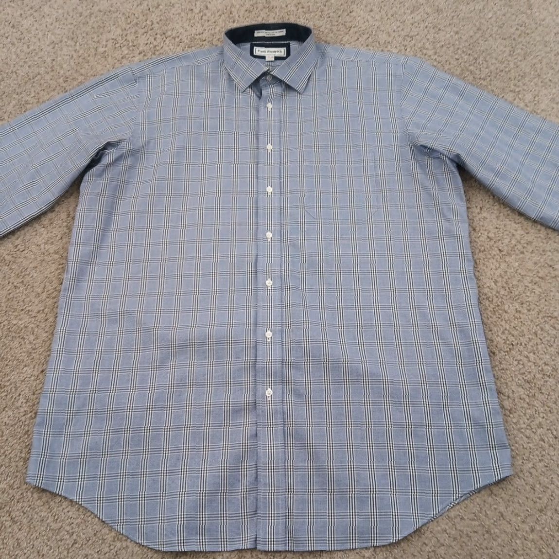 Vintage Paul Fredrick Shirt Mens 17.5 Blue Plaid Long Sleeve Button-Up Cotton Size US XXL / EU 58 / 5 - 4 Thumbnail