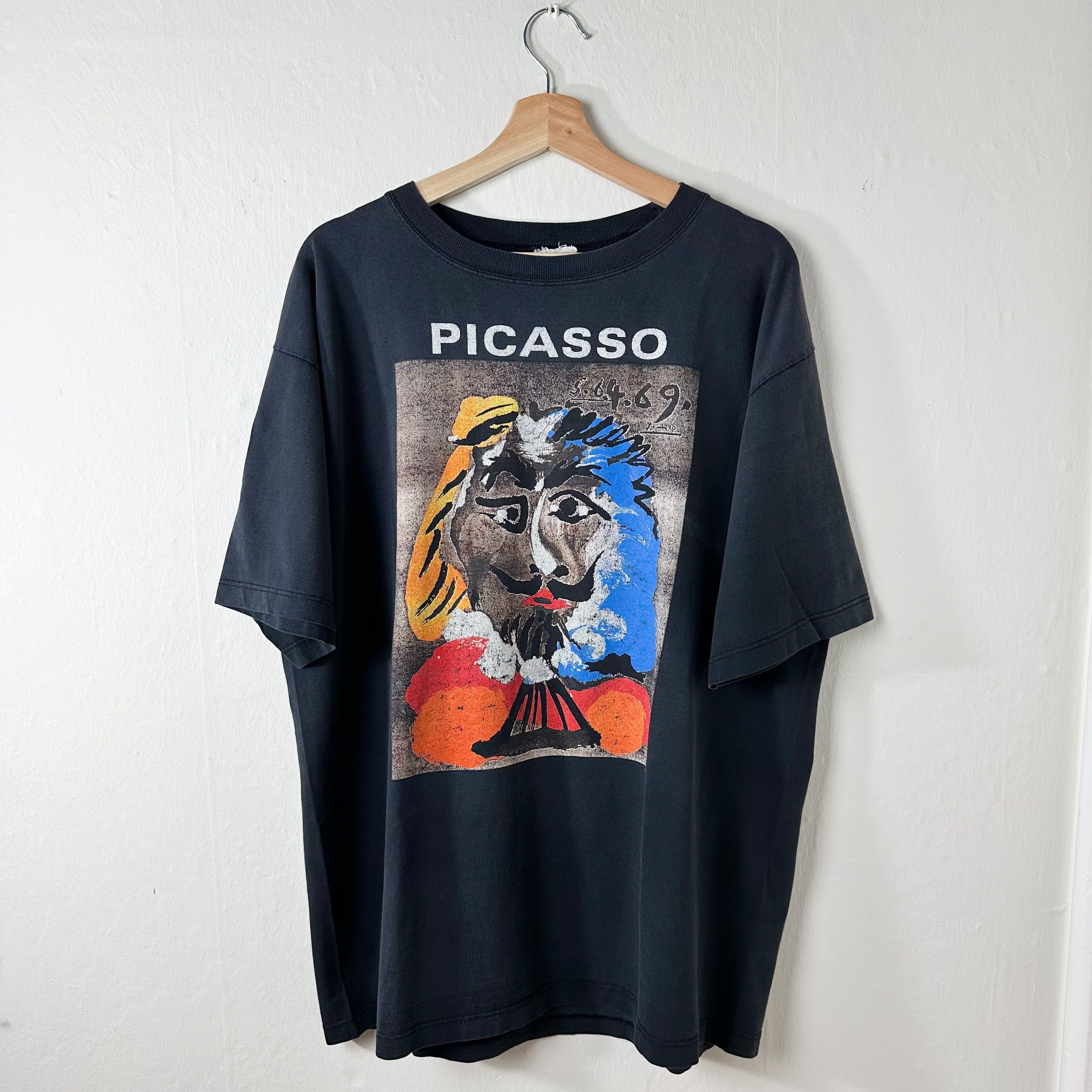 image of 90's Pablo Picasso Imaginary Portraits Art Tee in Black, Men's (Size XL)