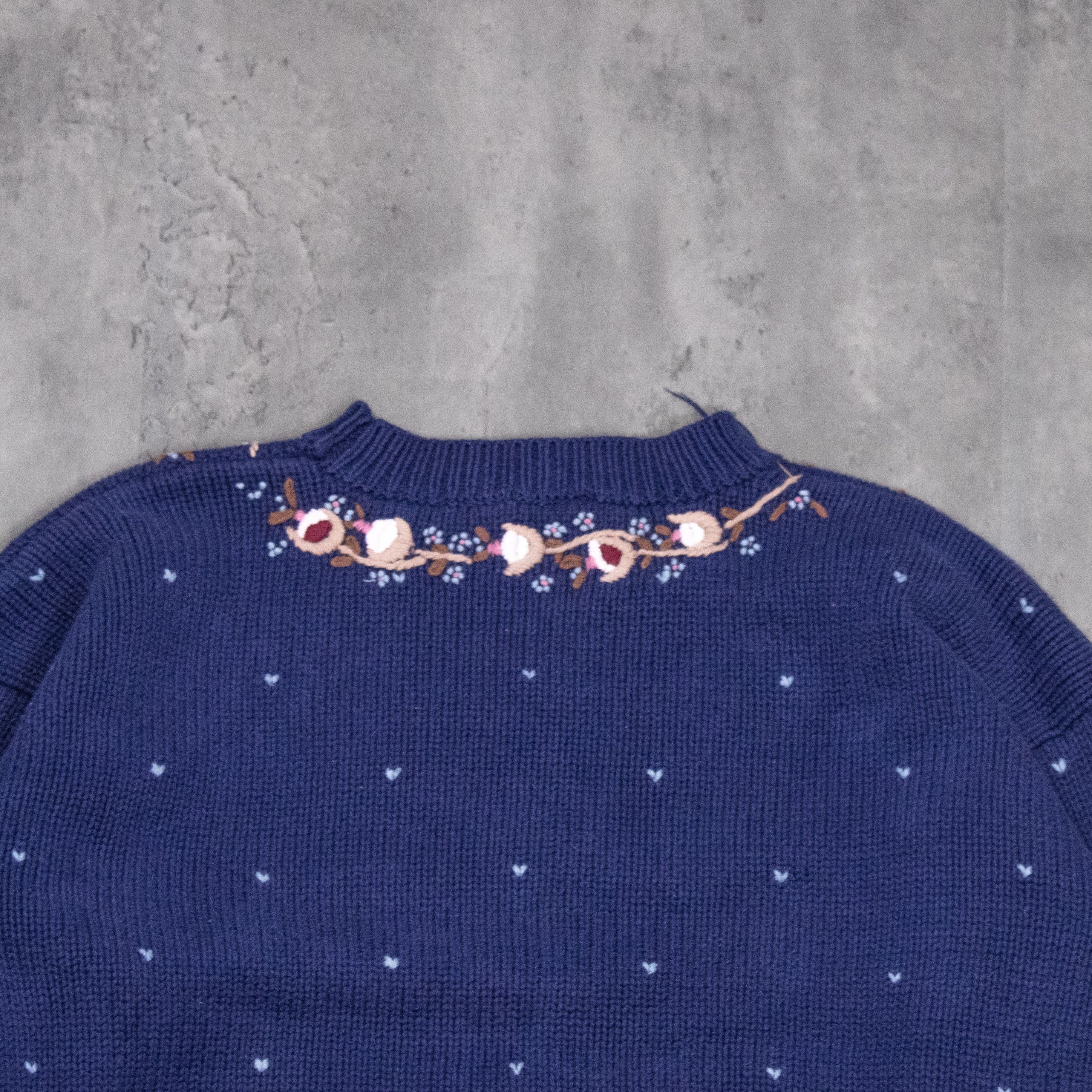 Foot Locker Vintage VTG 90's Cottage Core Embroidered Crewneck Sweater Size US M / EU 48-50 / 2 - 9 Thumbnail