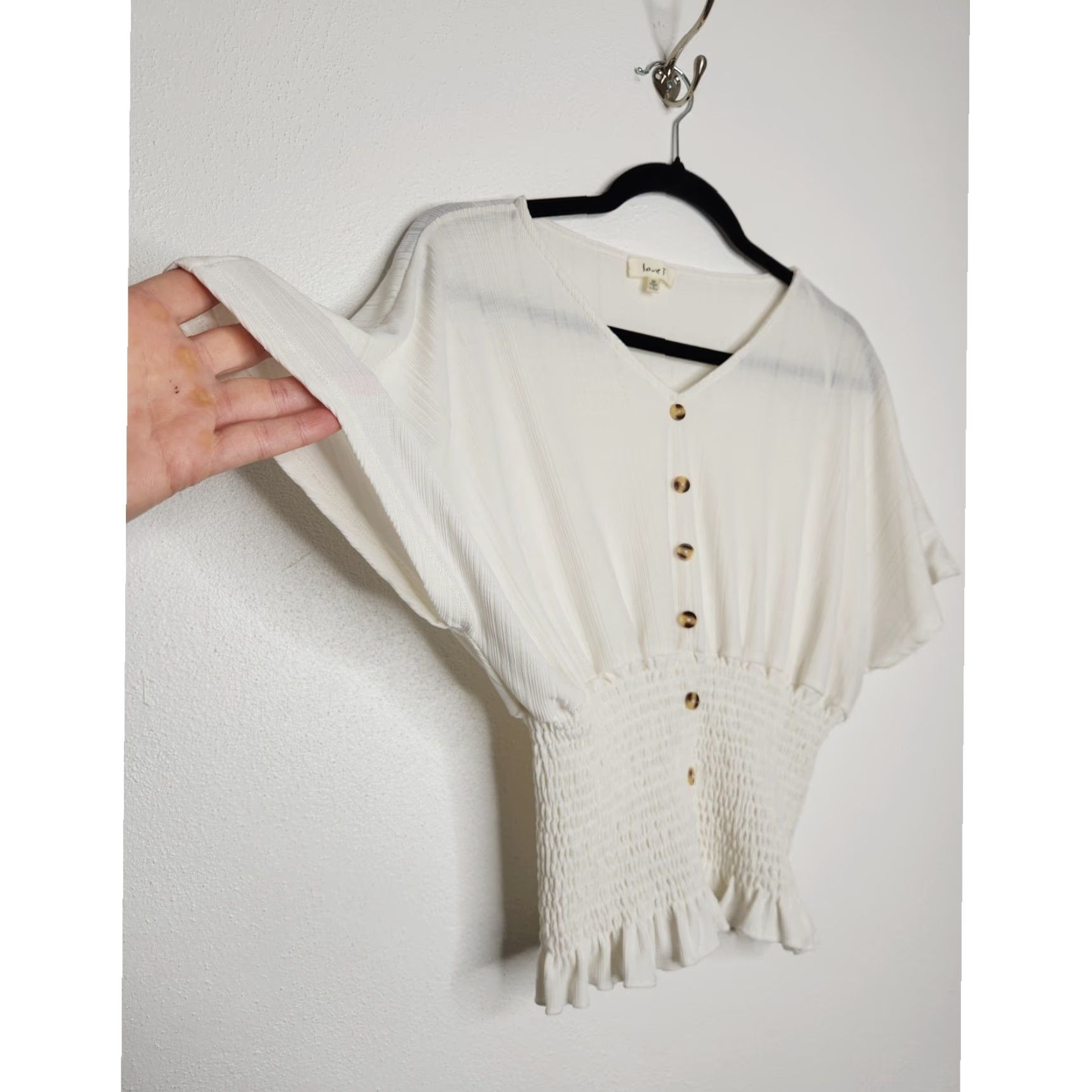 Vintage VINTAGE Love J T-Shirt Womens Y2K Peplum Batwing Renaissance Fairy Goth Whimsy Peasant White M Sportswear Size M / US 6-8 / IT 42-44 - 3 Thumbnail