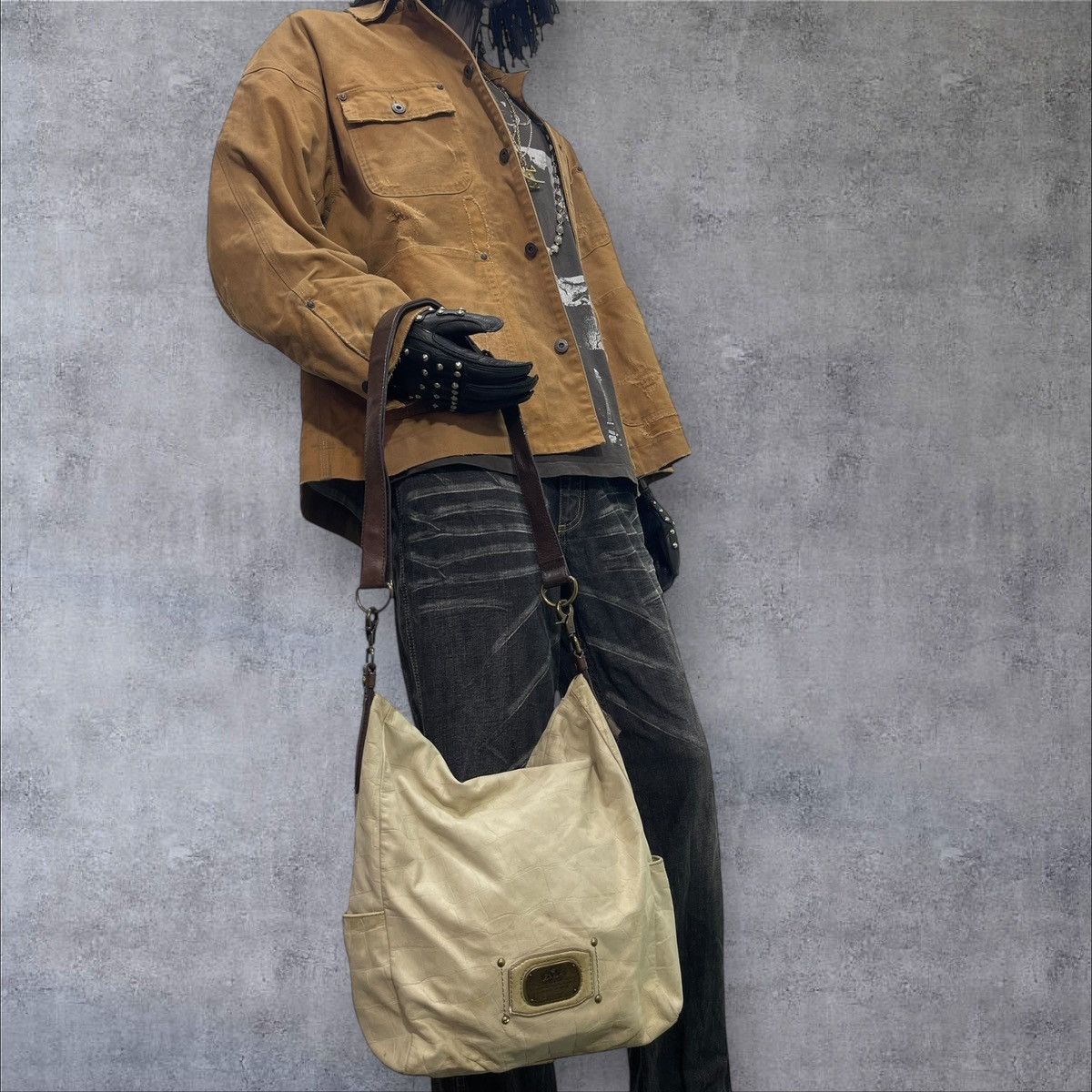 Comme des Garcons × Stussy Full Leather Dakota Shoulder Bag prada julius dior cdg 1🟩0 Size ONE SIZE - 4 Thumbnail