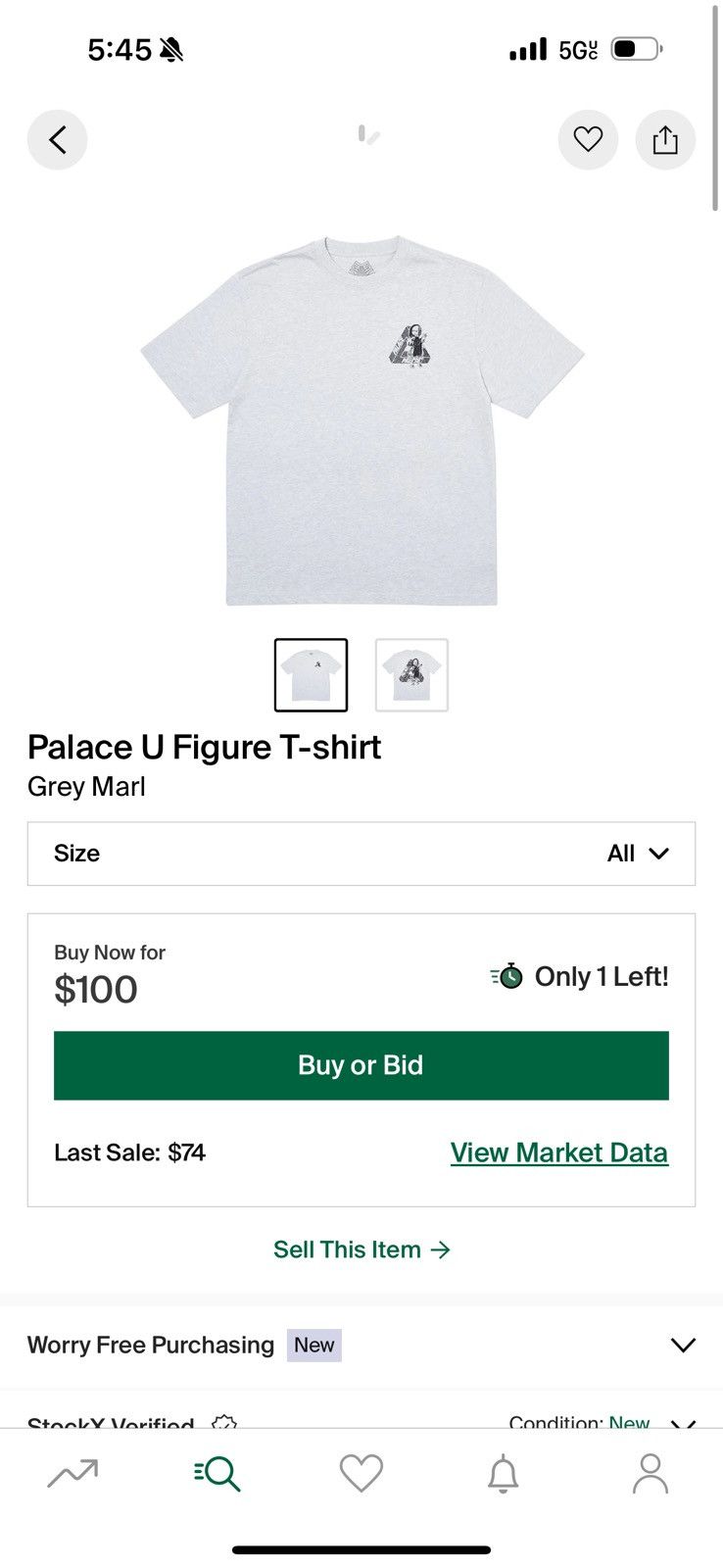 Palace Palace U FIGURE TEE Size US M / EU 48-50 / 2 - 6 Thumbnail