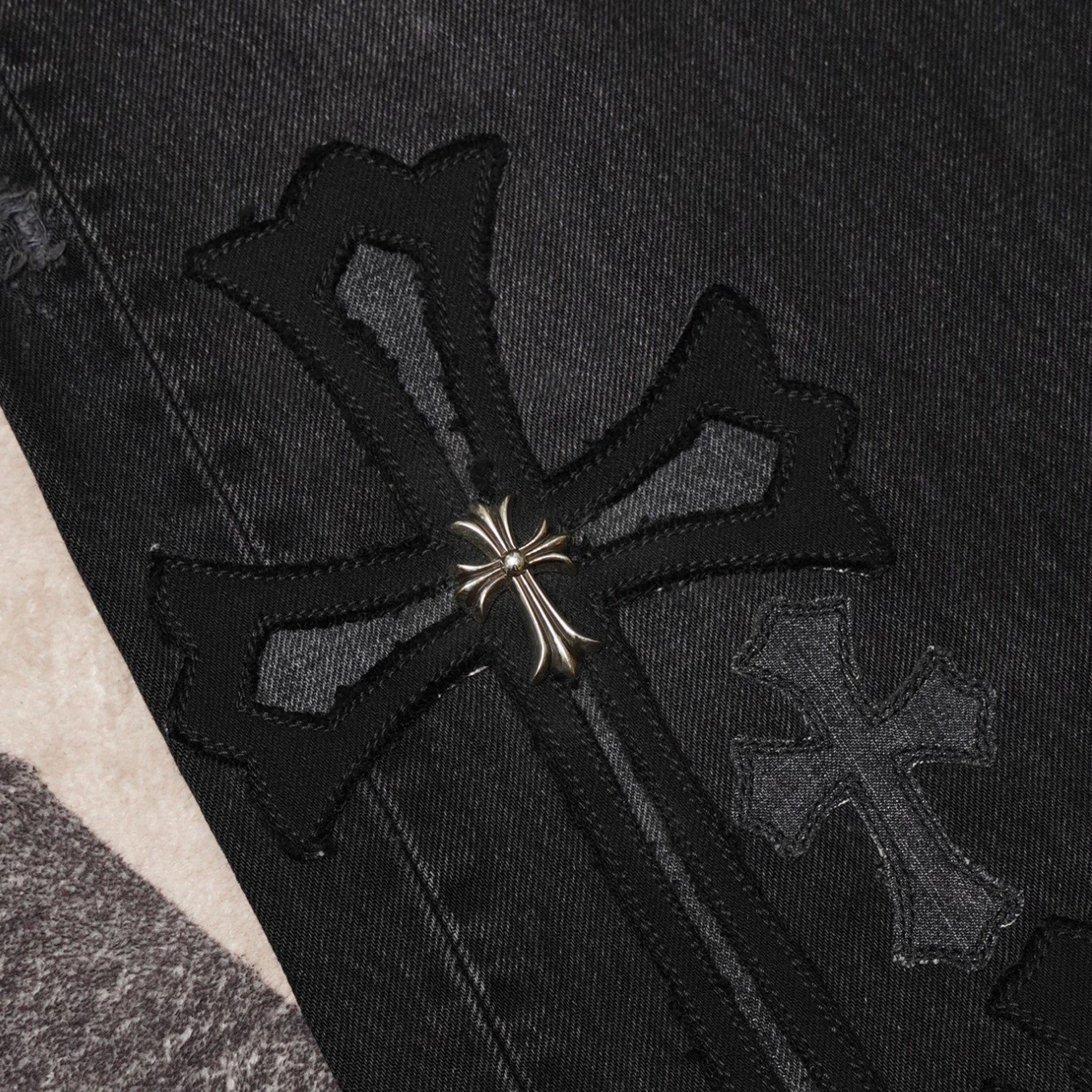 Chrome Hearts Chrome Hearts Black Denim Overpatched Vintage Jeans Size US 33 - 4 Thumbnail
