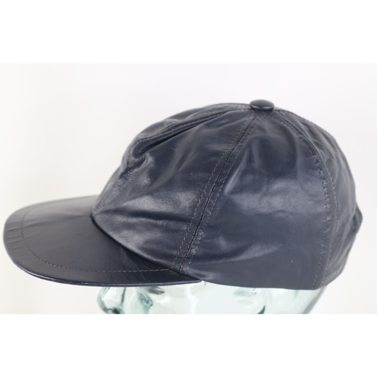 Vintage Vintage 90s Streetwear Distressed Leather Strapback Hat Cap Size ONE SIZE - 3 Thumbnail