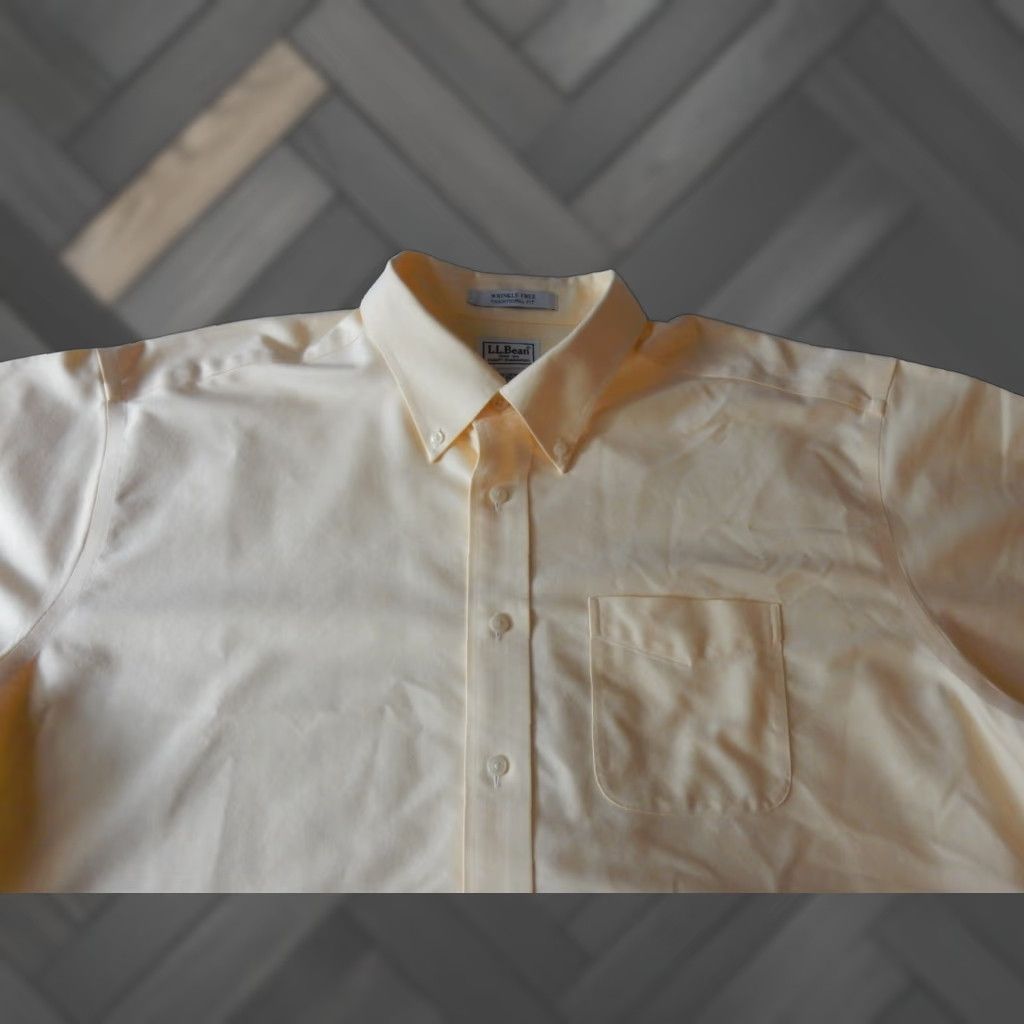 Vintage L.L. Bean Men's Short Sleeve Dress Shirt Size 18 Size 48R - 1 Thumbnail