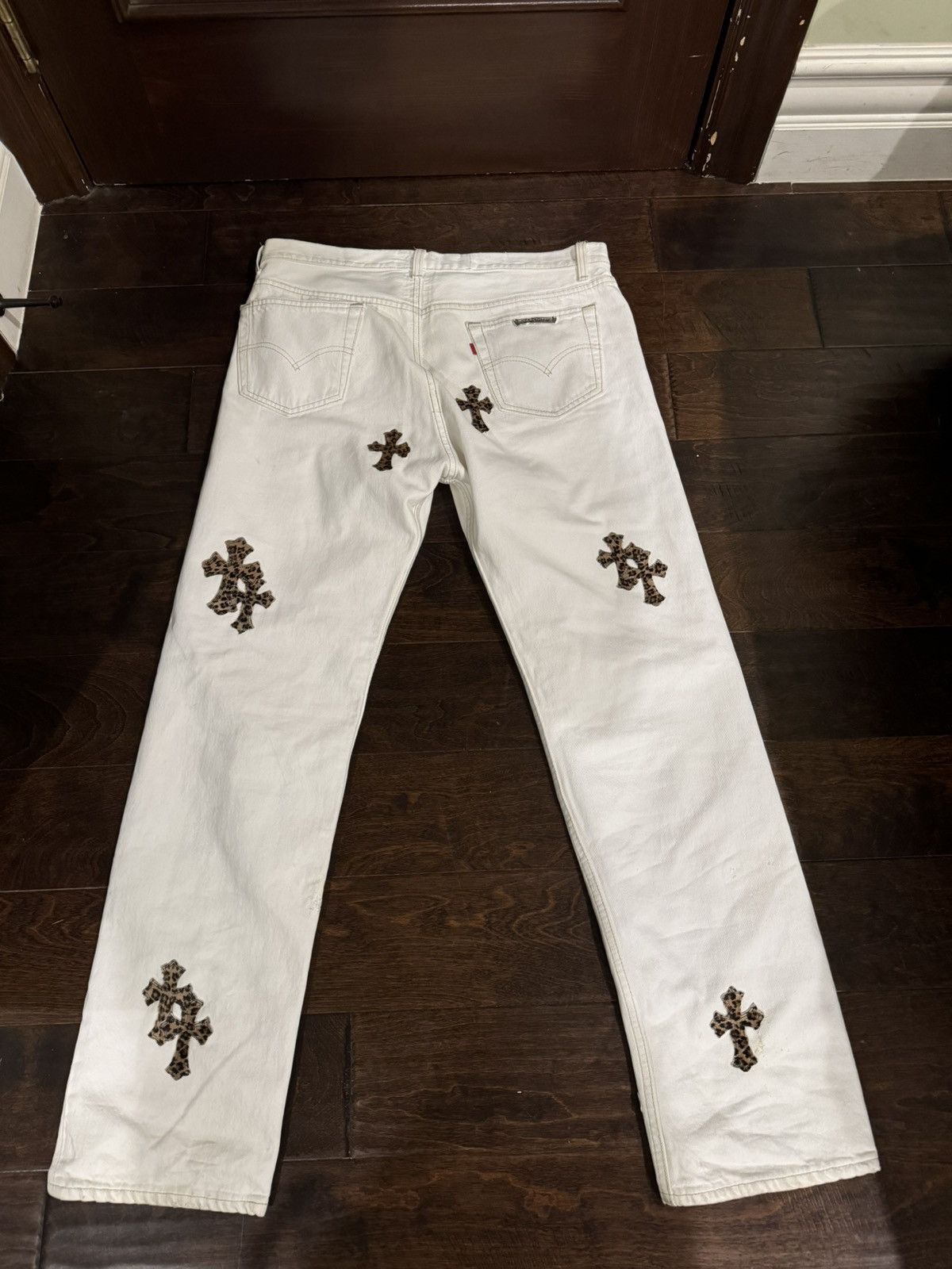 Chrome Hearts Leopard Cross Patch Denim Jeans | WHAT'S ON