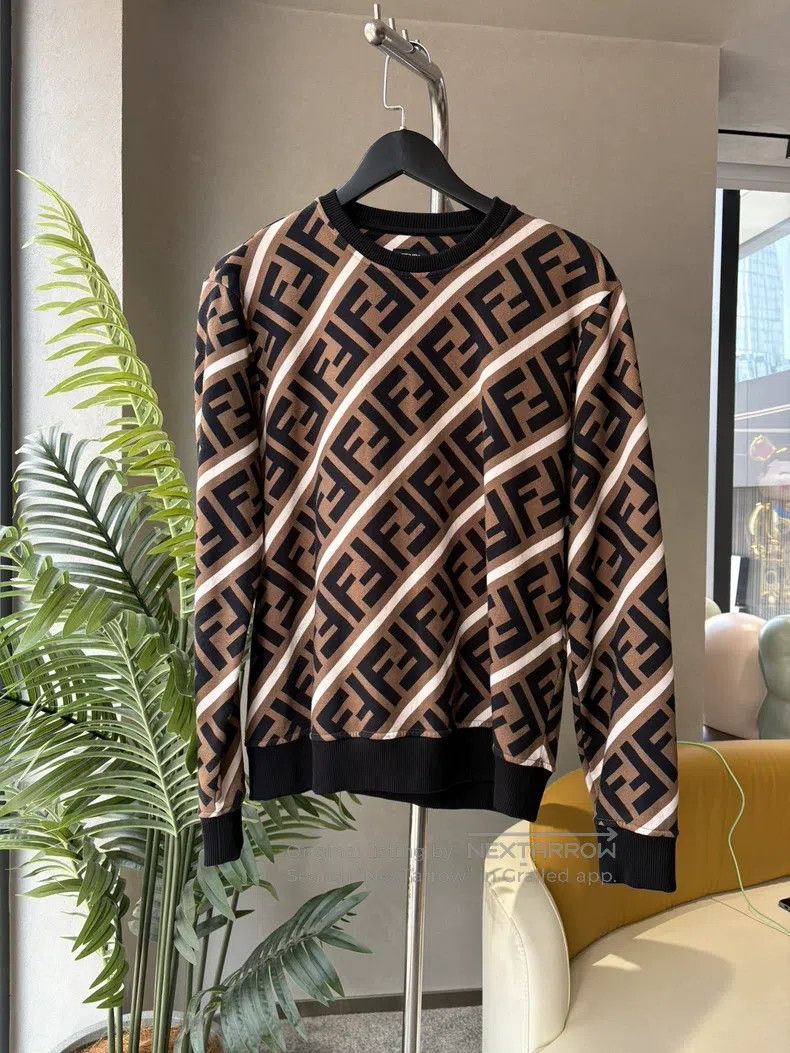 Fendi Fendi Double F Full Print Logo Classic Sweatshirt Size US M / EU 48-50 / 2 - 1 Thumbnail