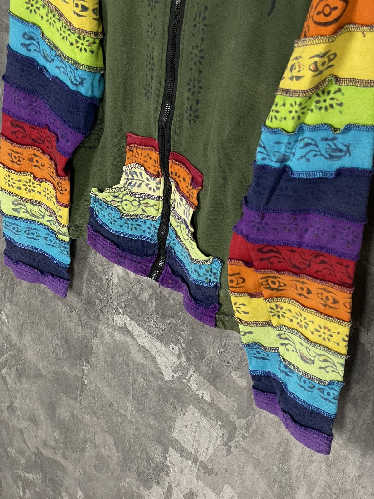 Japanese Brand × Vintage Y2K Nepal Fantasy Zip Up Hoodie Patchwork vintage 90s Size L / US 10 / IT 46 - 8 Thumbnail