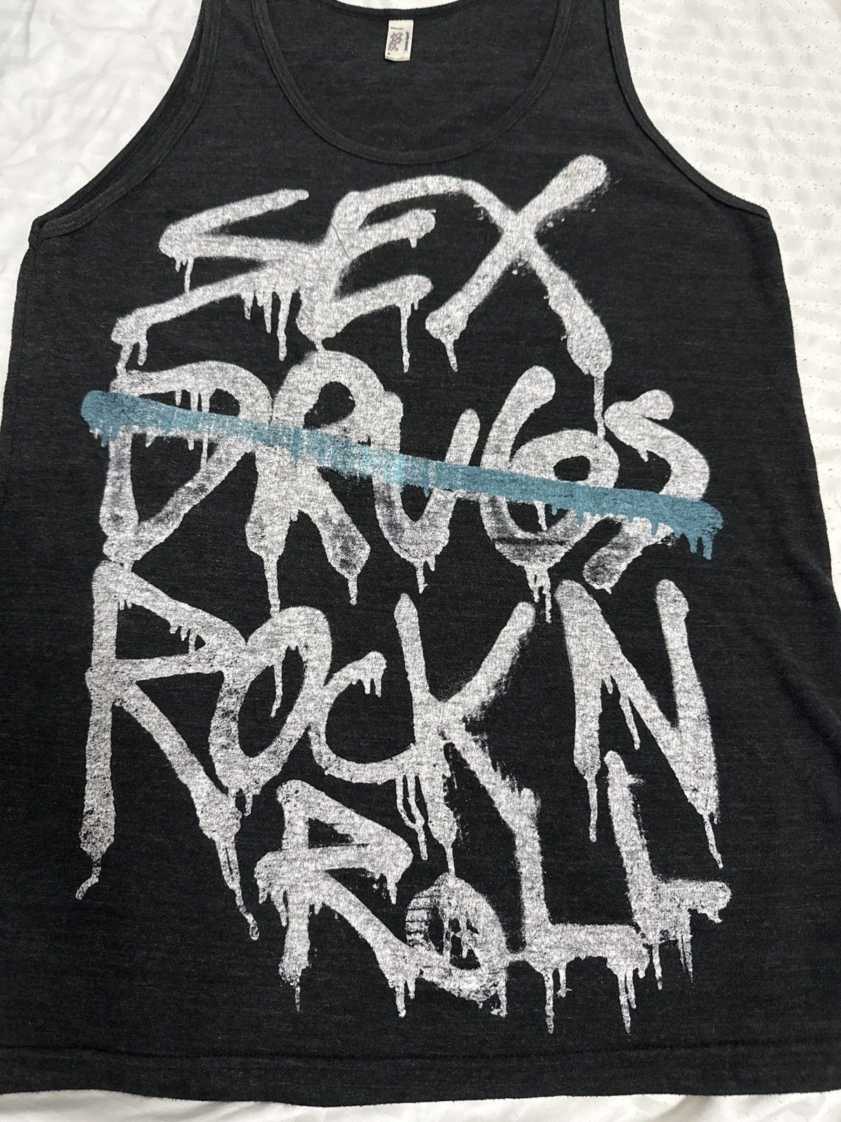 Vintage No Drugs Rock N Roll Tank Top - USA Made - American Apparel Size US S / EU 44-46 / 1 - 1 Thumbnail