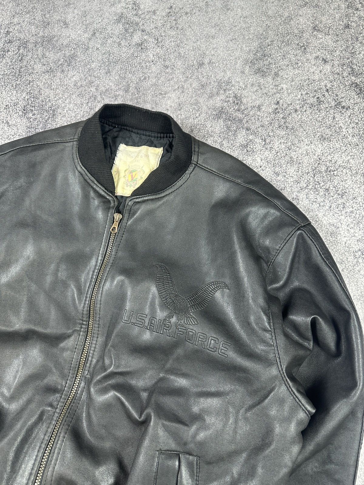 Vintage Y2K Vintage Leather Jacket US AIR Force Streetwear Rare 90s Size US XXL / EU 58 / 5 - 4 Thumbnail