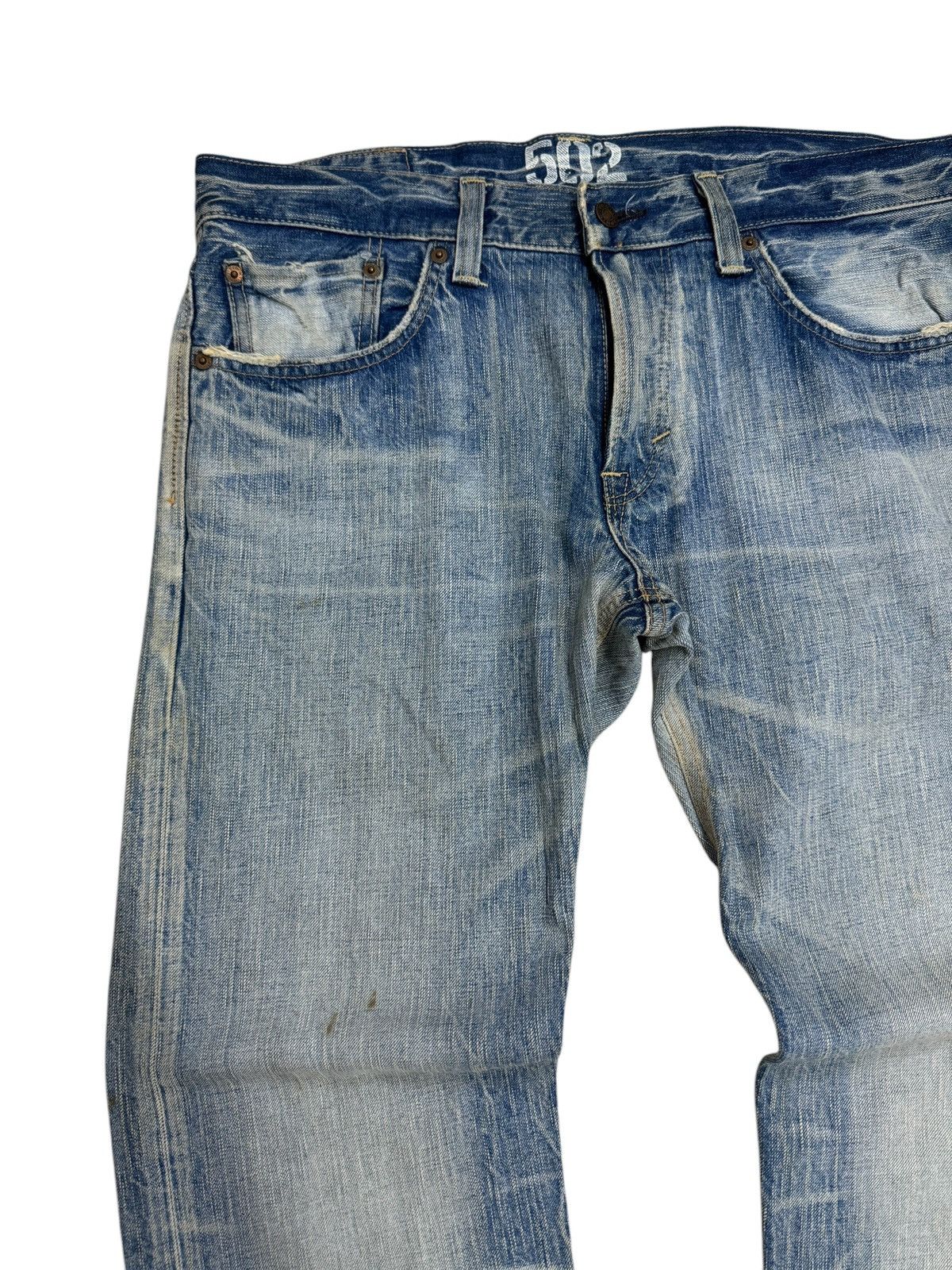 Edwin × Japanese Brand VINTAGE EDWIN 502 SUN FADED CLAWS MARKS DISTRESSED DENIM Size US 34 / EU 50 - 4 Thumbnail