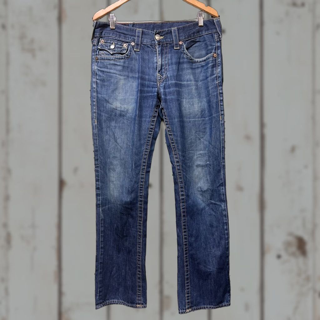 True Religion VINTAGE True Religion Ricky Denim Jeans 35x33 Men Jeans Distressed 100% Cotton USA Blue Size US 35 - 1 Thumbnail