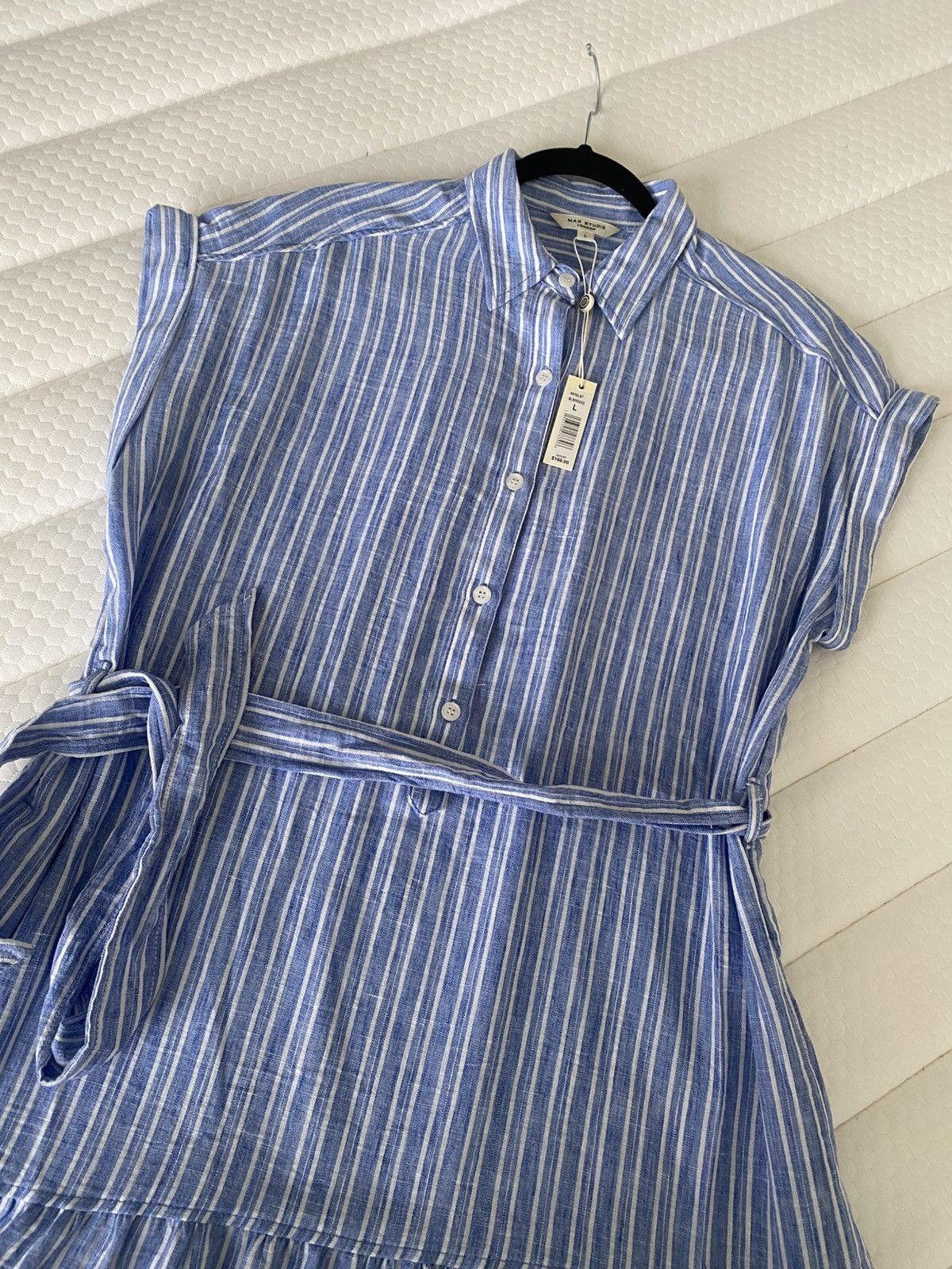 Other NWT 168$ Max Studio Cap Sleeve Tiered Maxi Shirtdress Size L / US 10 / IT 46 - 14 Thumbnail