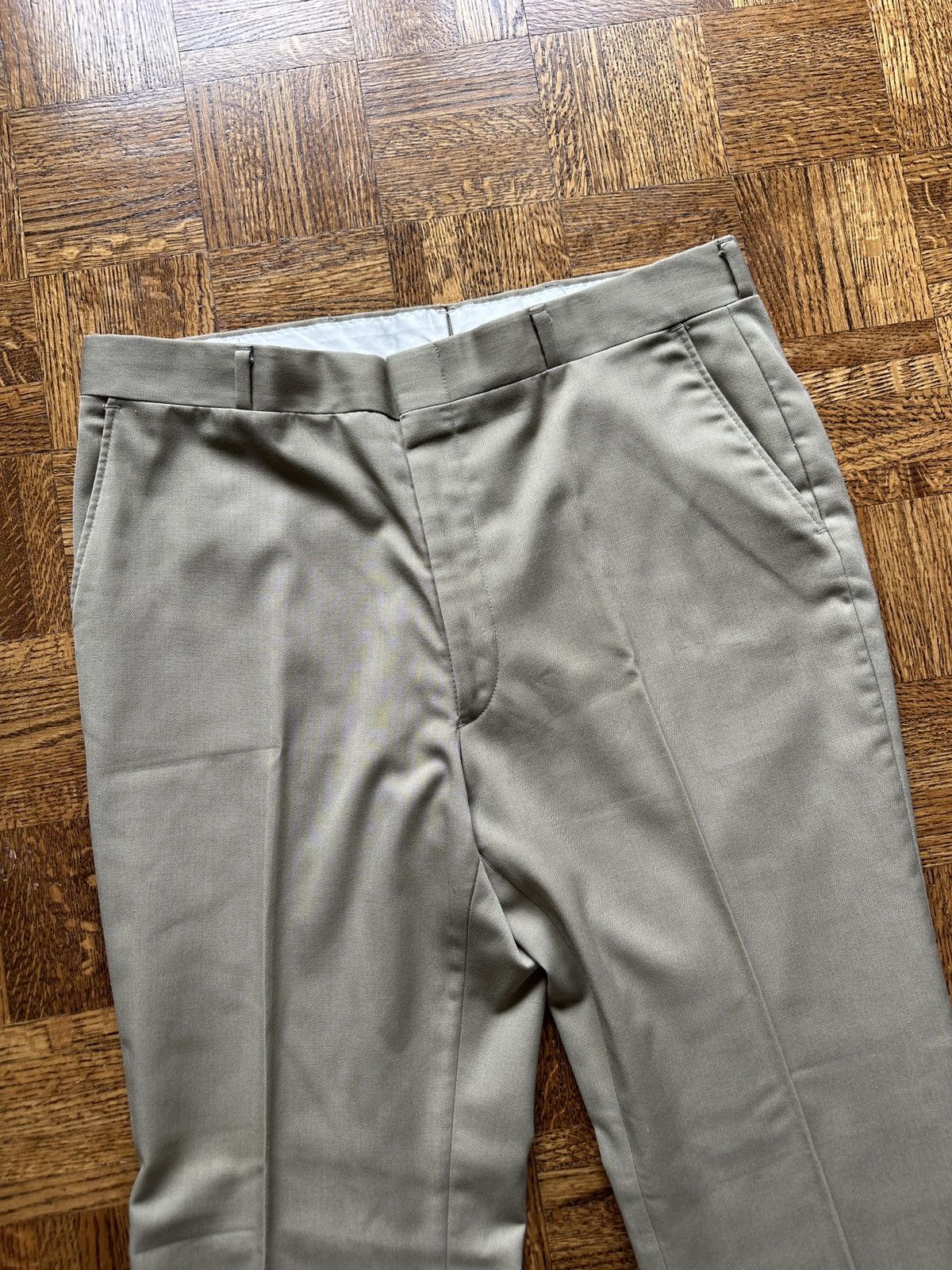 Vintage Vintage 60s Flannel Lined Khaki Trousers Pants Size US 36 / EU 52 - 5 Thumbnail