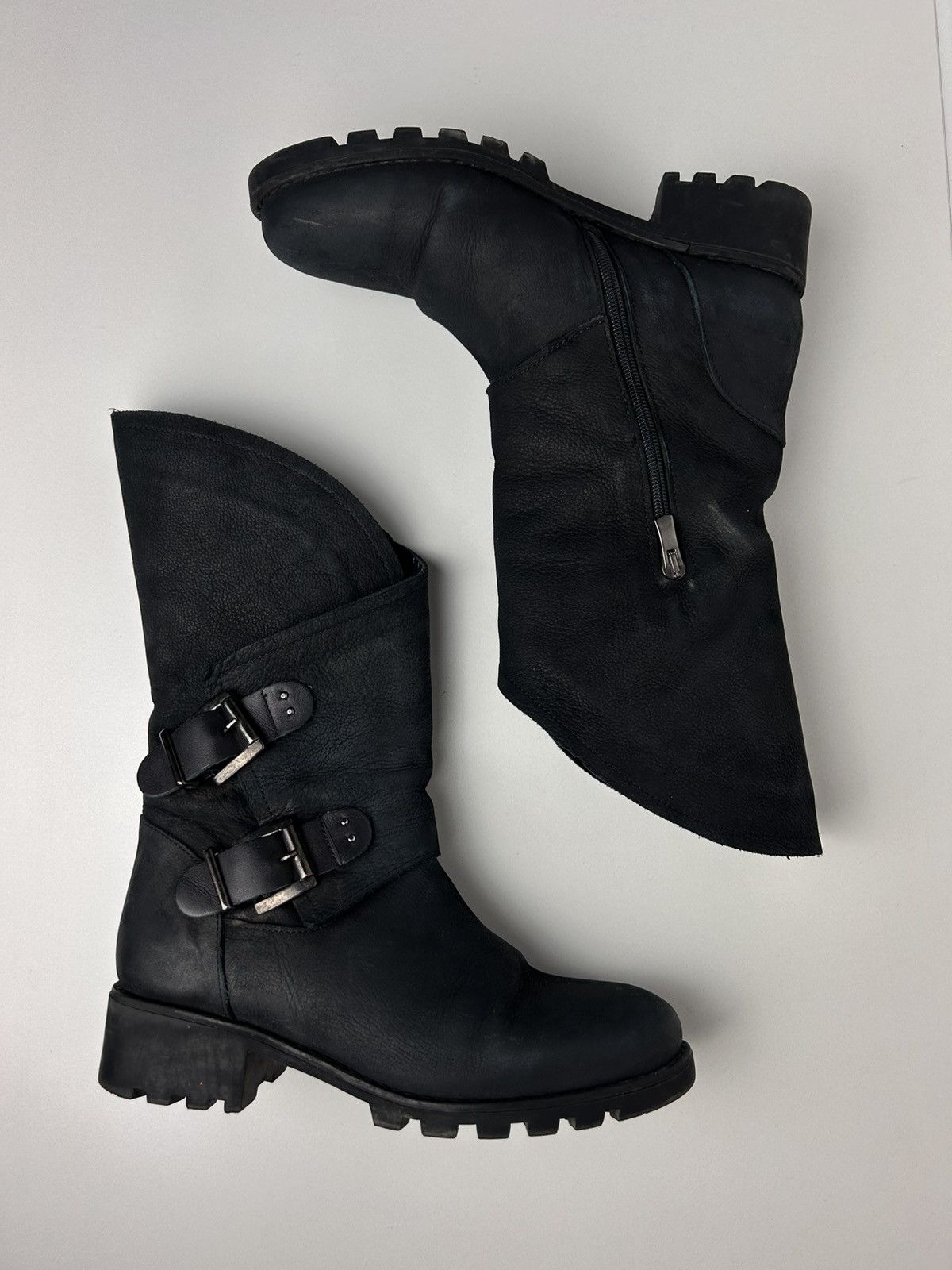 Other Black leather biker boots with buckles Size US 8 / IT 38 - 4 Thumbnail