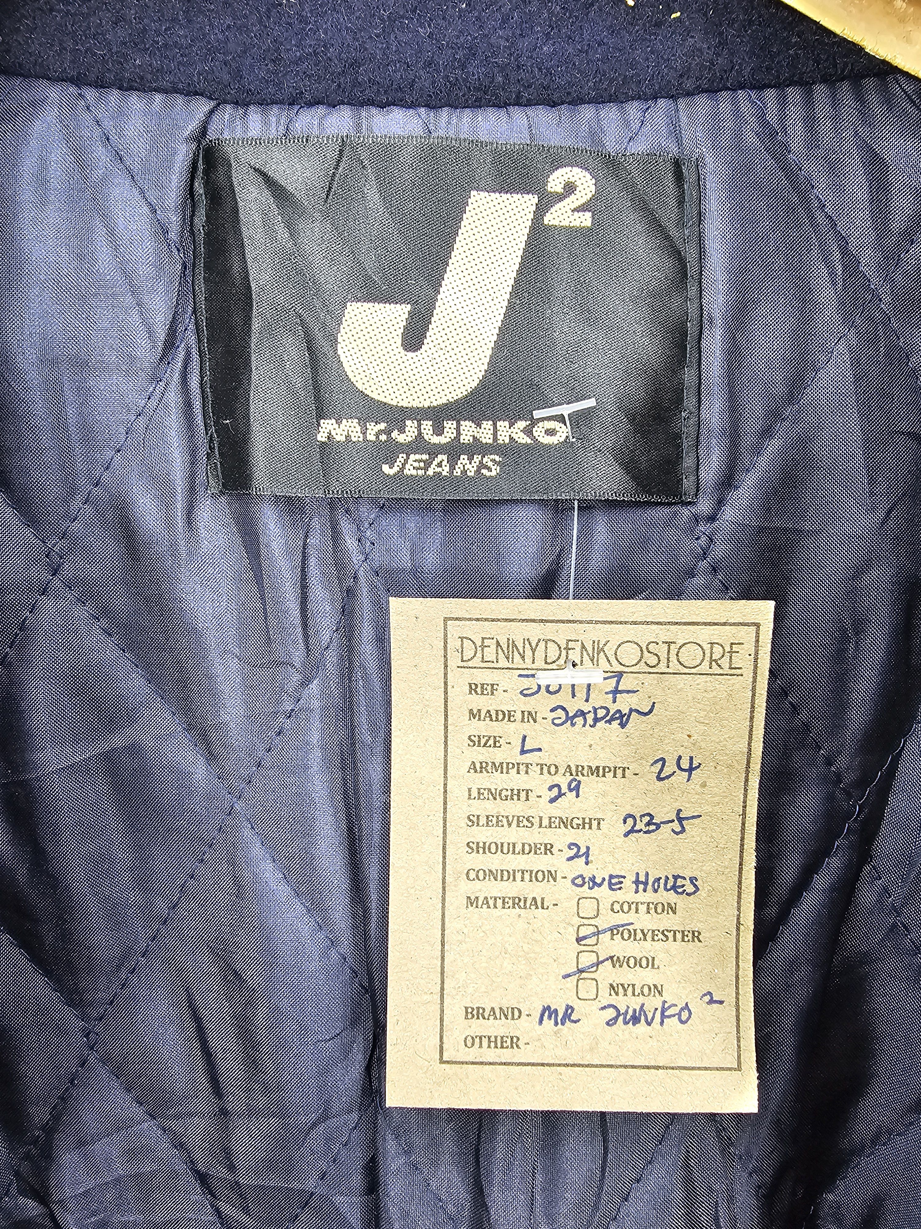 Mr. Junko Vintage MR. JUNKO Jeans Knit Wool Retro Style Jacket J0117 Size US L / EU 52-54 / 3 - 12 Thumbnail