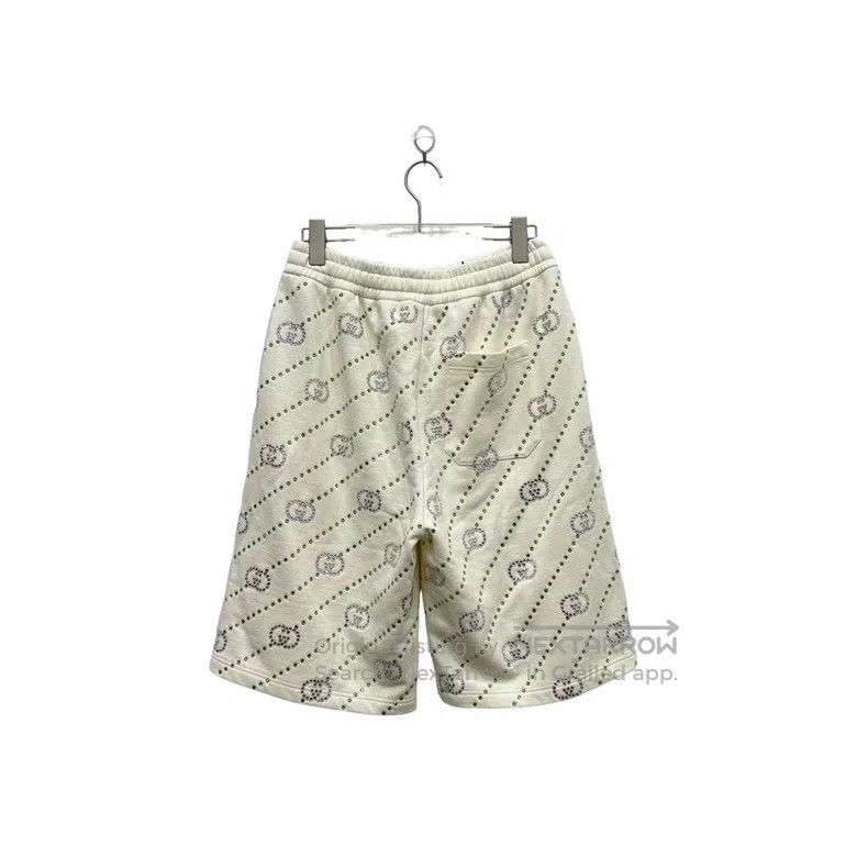 Gucci Gucci SizeXS White full logo rhinestone shorts Size US 27 - 1 Thumbnail