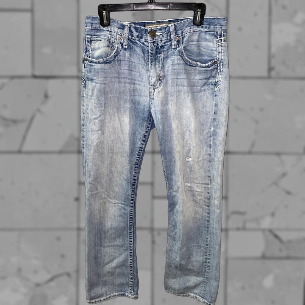 BKE BKE Tyler Mens Jeans - Denim Straight Fit, Blue, 32R x 31 Inseam, Regular, Cotton, Buckle Brand Size US 32 / EU 48 - 1 Thumbnail