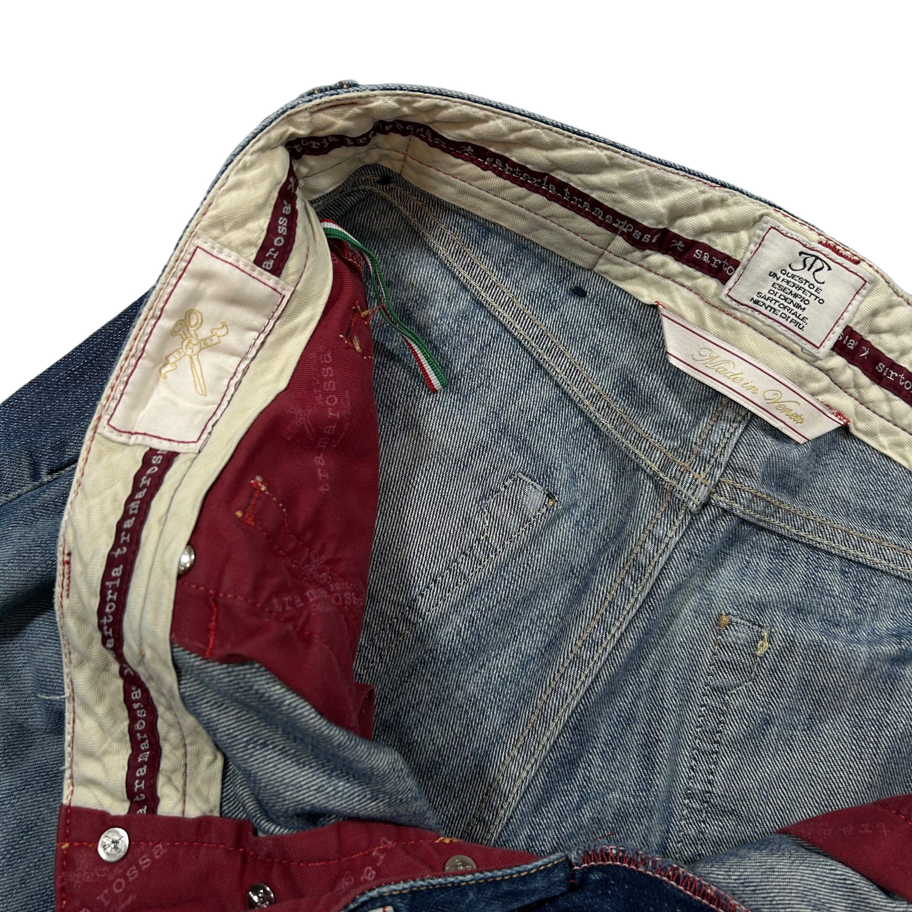 Other Sartoria Tramarossa Washed Blue Ripped Selvedge Jeans Sz 31 Size US 31 - 11 Thumbnail