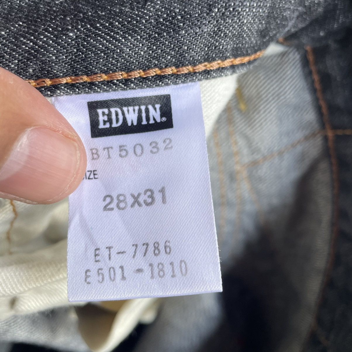 Edwin 🔥Vintage Edwin 503 Blue Trip Stoned Washed Slim Fit Jeans Size US 30 / EU 46 - 15 Thumbnail