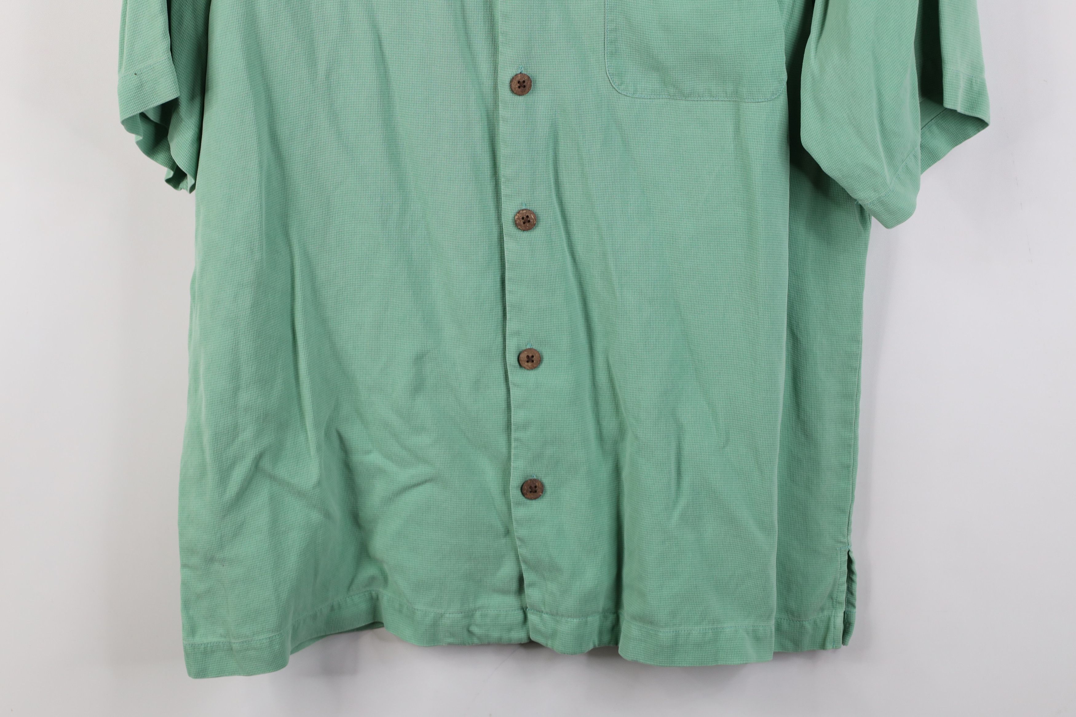 Tommy Bahama Vintage 90s Tommy Bahama Looped Collar Button Shirt Green Size US M / EU 48-50 / 2 - 3 Thumbnail