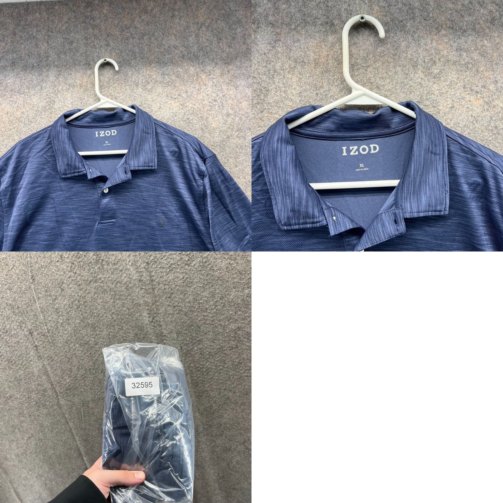 Izod Izod Polo Shirt Mens XL Blue Navy Heather Short Sleeve Collared Logo All Seasons Stretch Golf Casual Regular Size US XL / EU 56 / 4 - 8 Thumbnail