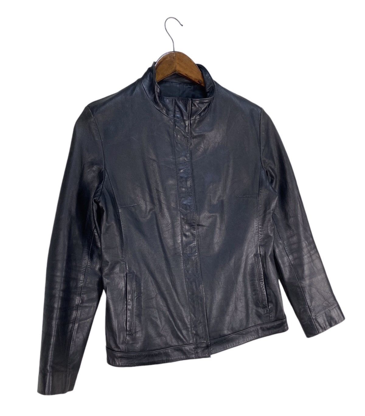 Vintage × Yohji Yamamoto 🔥RARE🔥VINTAGE INED By YOHJI YAMAMOTO LEATHER JACKET Size XXS / US 00 / IT 34 - 2 Thumbnail