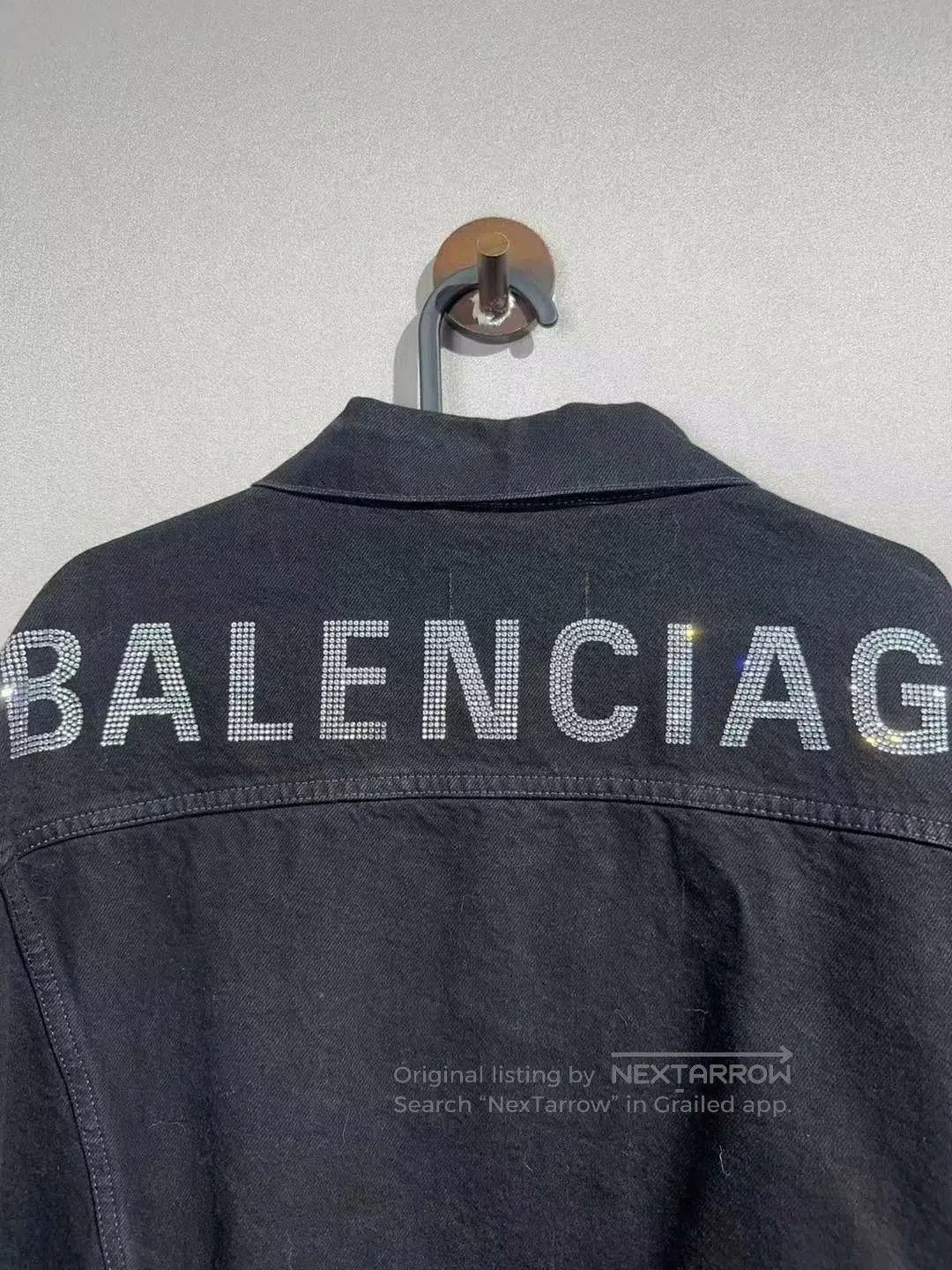 Balenciaga balenciaga black rhinestone denim jacket. Size S / US 4 / IT 40 - 3 Thumbnail