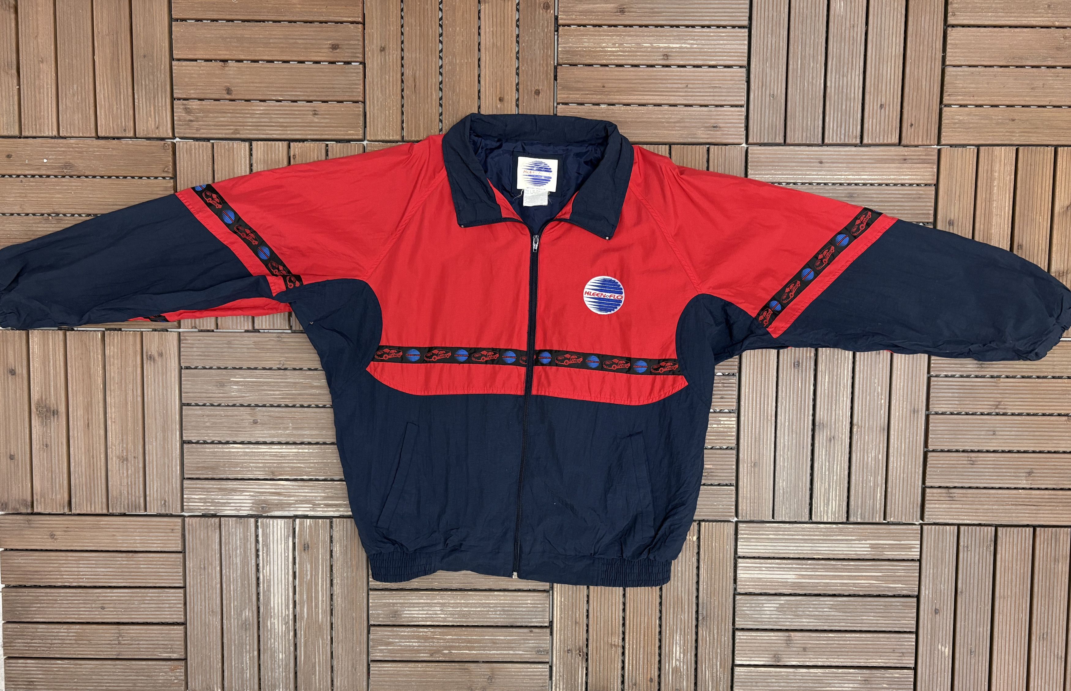 Vintage Kleen Flo Racing Embroidered Vintage Windbreaker Jacket Size US XL / EU 56 / 4 - 5 Thumbnail
