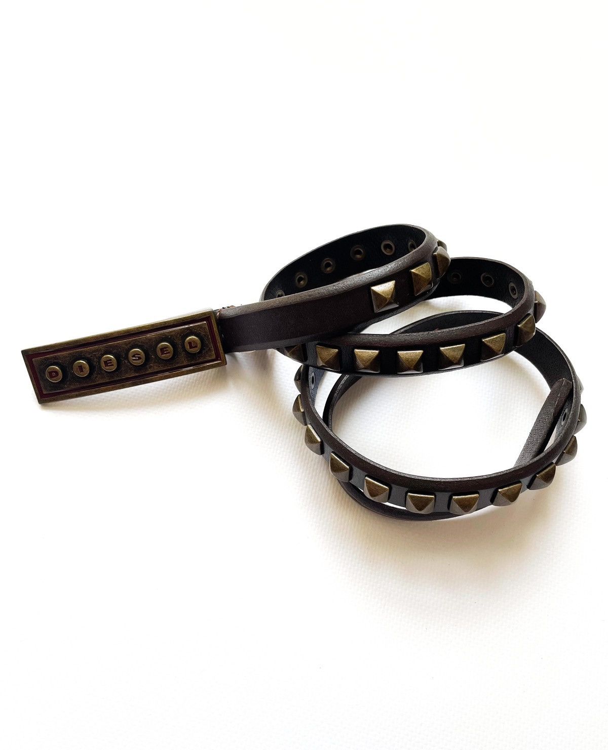 Diesel archive Diesel crazy leather studded punk thin rivet belt Size ONE SIZE - 2 Thumbnail