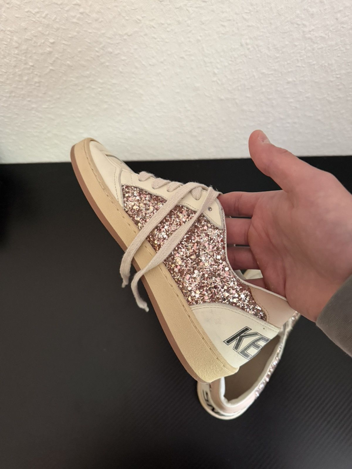 Golden Goose Golden Goose Ball Star Glitter Pink Low Top Sneakers Size US 5 / IT 35 - 9 Thumbnail