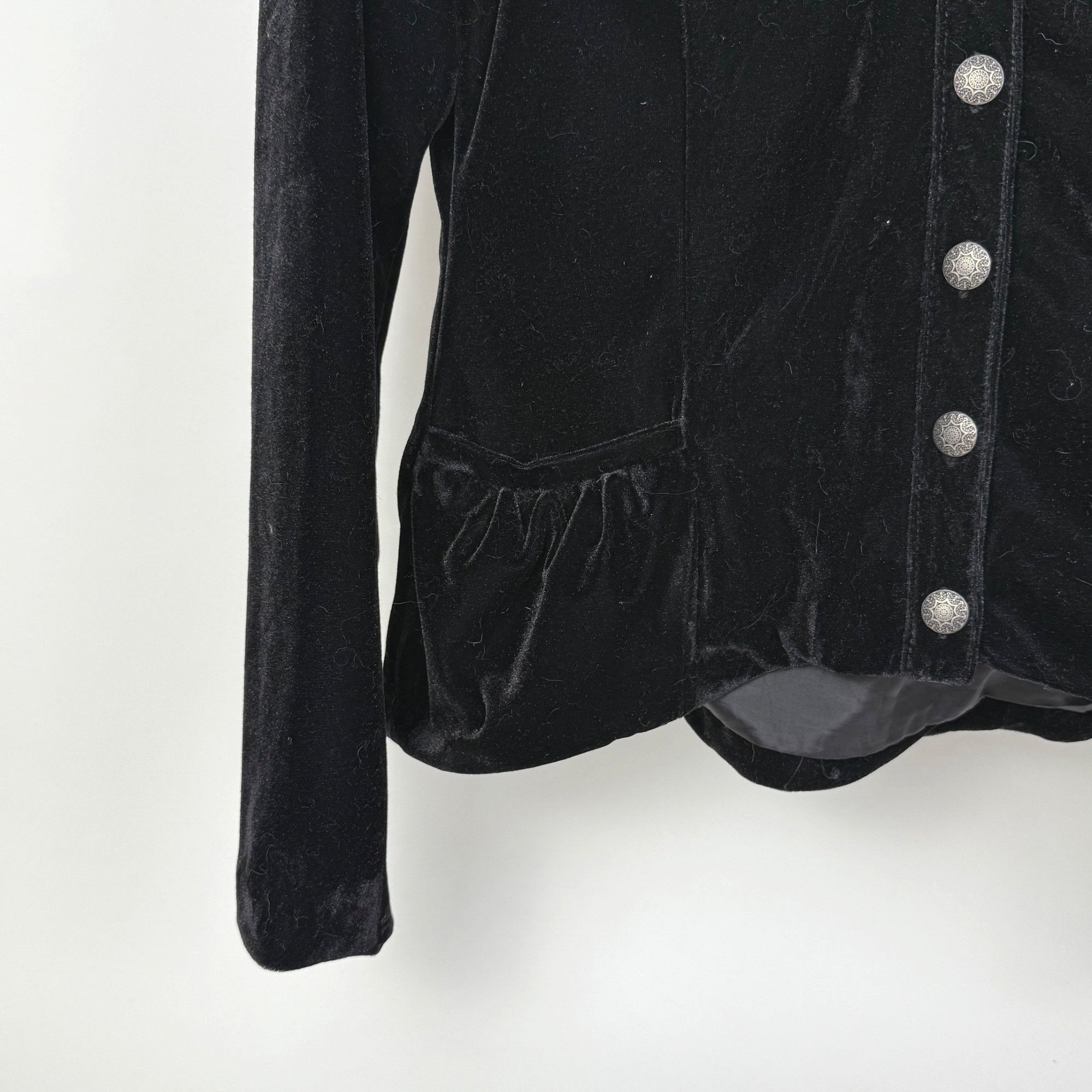 Other Black Velvet Women's Jacket Embroidered Mandarin Collar Size Size L / US 10 / IT 46 - 3 Thumbnail