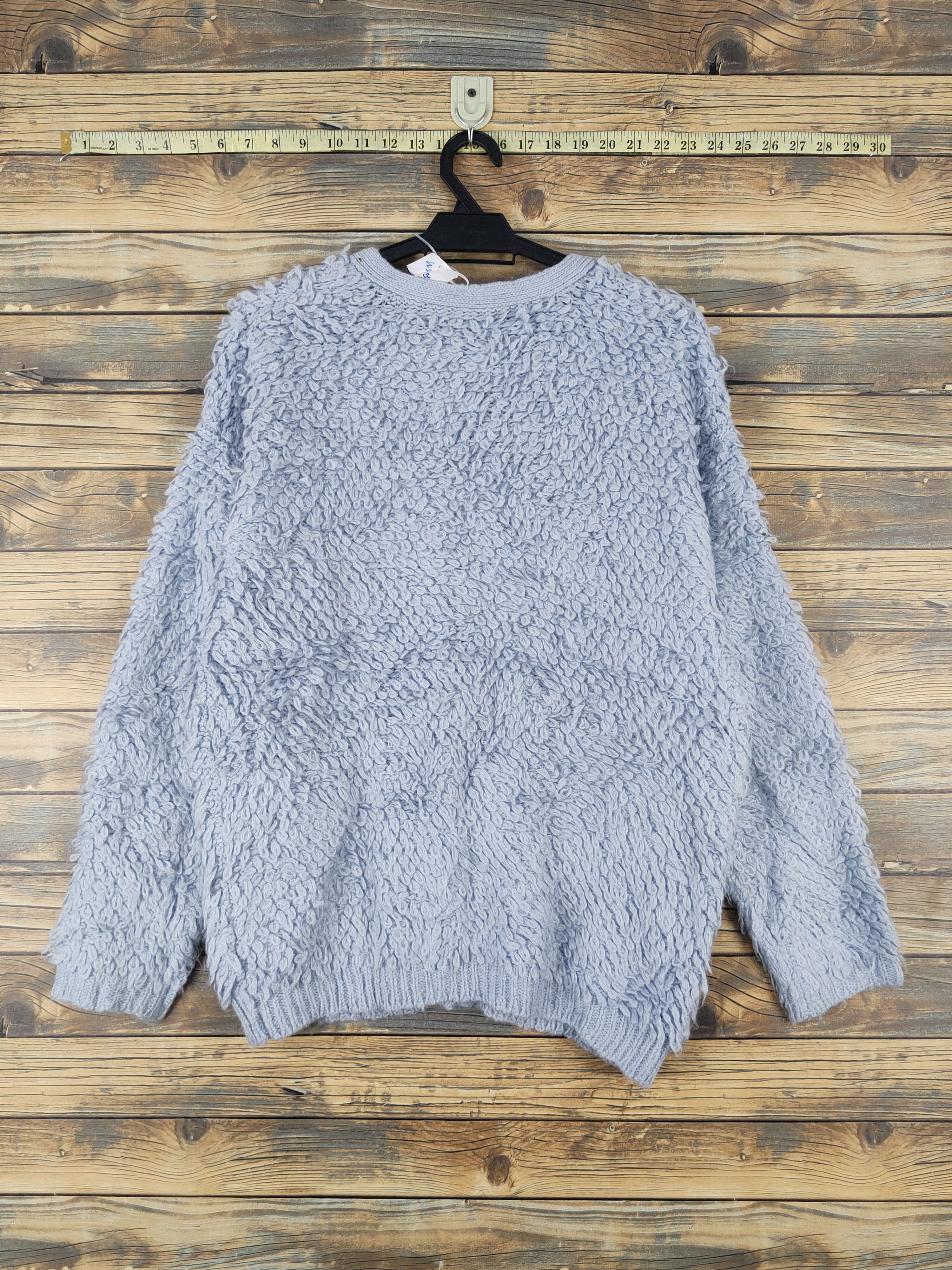 Japanese Brand Vis Blue Shag Shaggy Fur Mohair Knitwear Cardigan #W2034 Size US L / EU 52-54 / 3 - 7 Thumbnail
