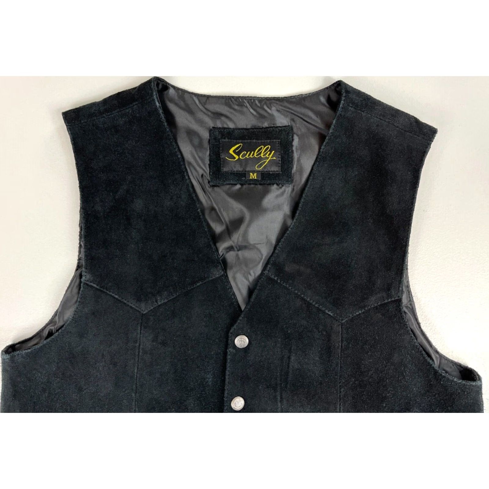 Scully Scully Men's Western Vest Shirt Jacket Suede Leather Snap Front Black M Size US M / EU 48-50 / 2 - 7 Thumbnail