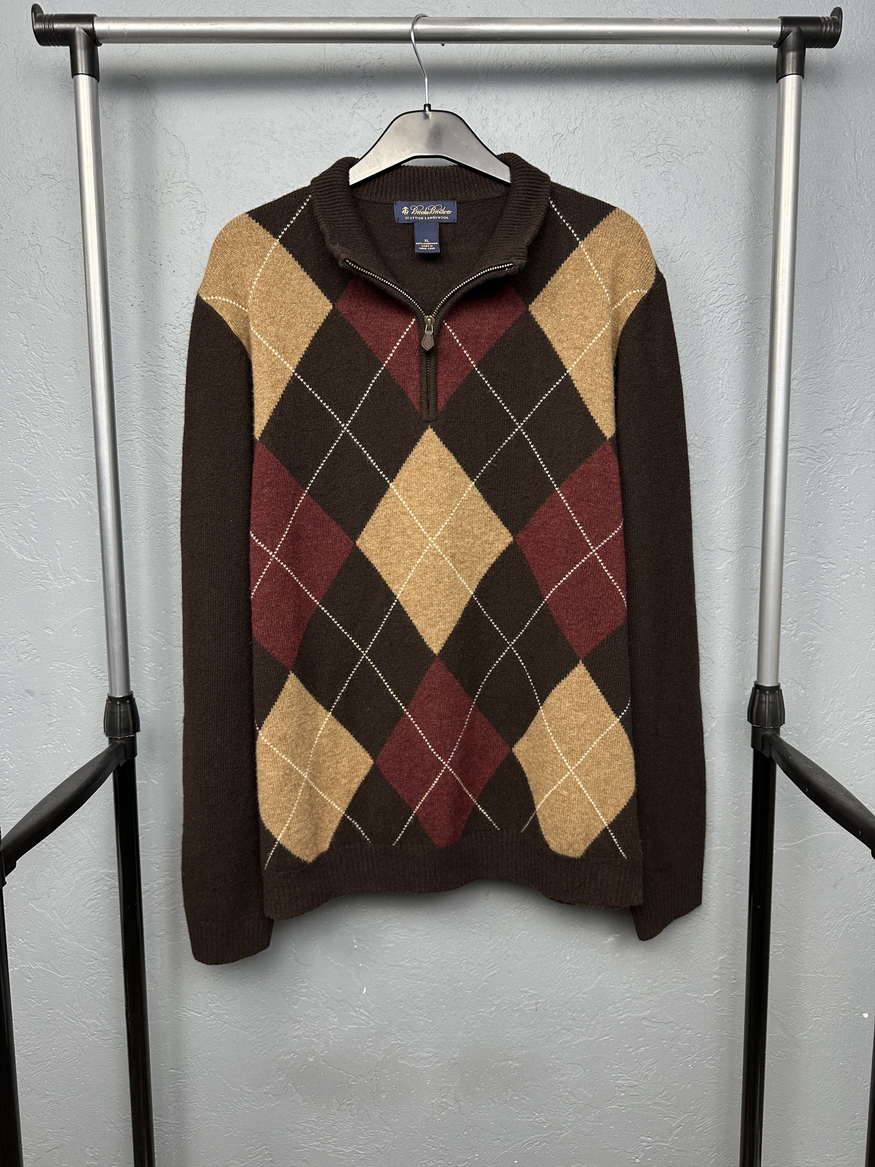 Brooks Brothers Brooks Brothers Mens 1\4 Zip Wool Knit Sweater Size US XL / EU 56 / 4 - 1 Thumbnail