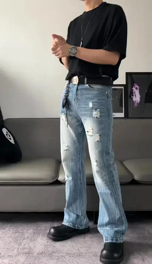 Designer × Japanese Brand × Vintage distressed yuppie ripped flared jeans Size US 28 / EU 44 - 1 Thumbnail
