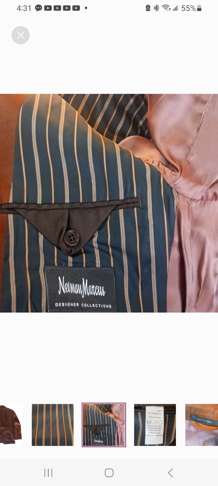 Neiman Marcus Neiman Marcus Designer Collections Brown Sports Jacket Size 38S - 7 Thumbnail