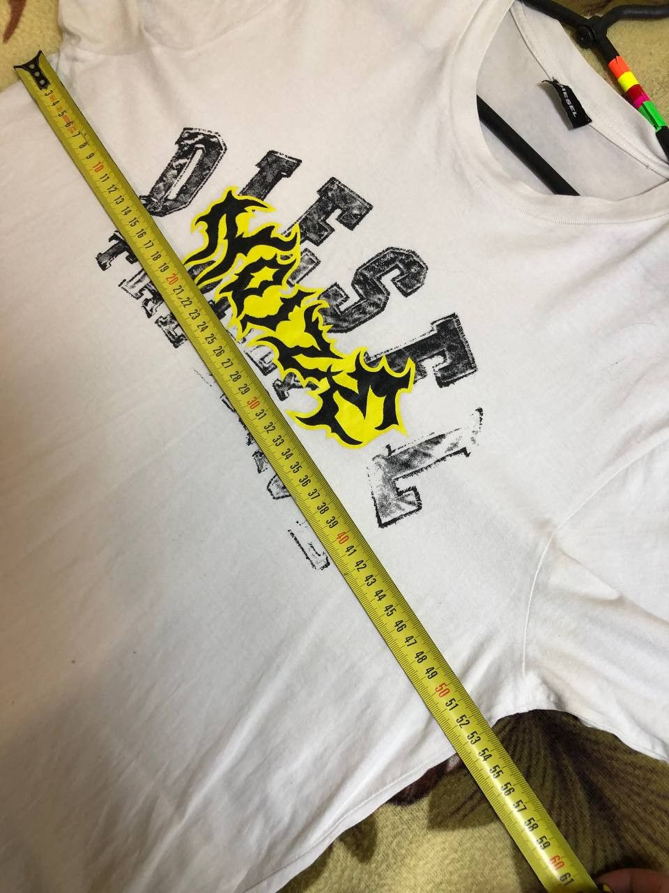 Diesel Diesel Men's White Graphic Print Short Sleeve T-Shirt Cotton Size US L / EU 52-54 / 3 - 10 Thumbnail