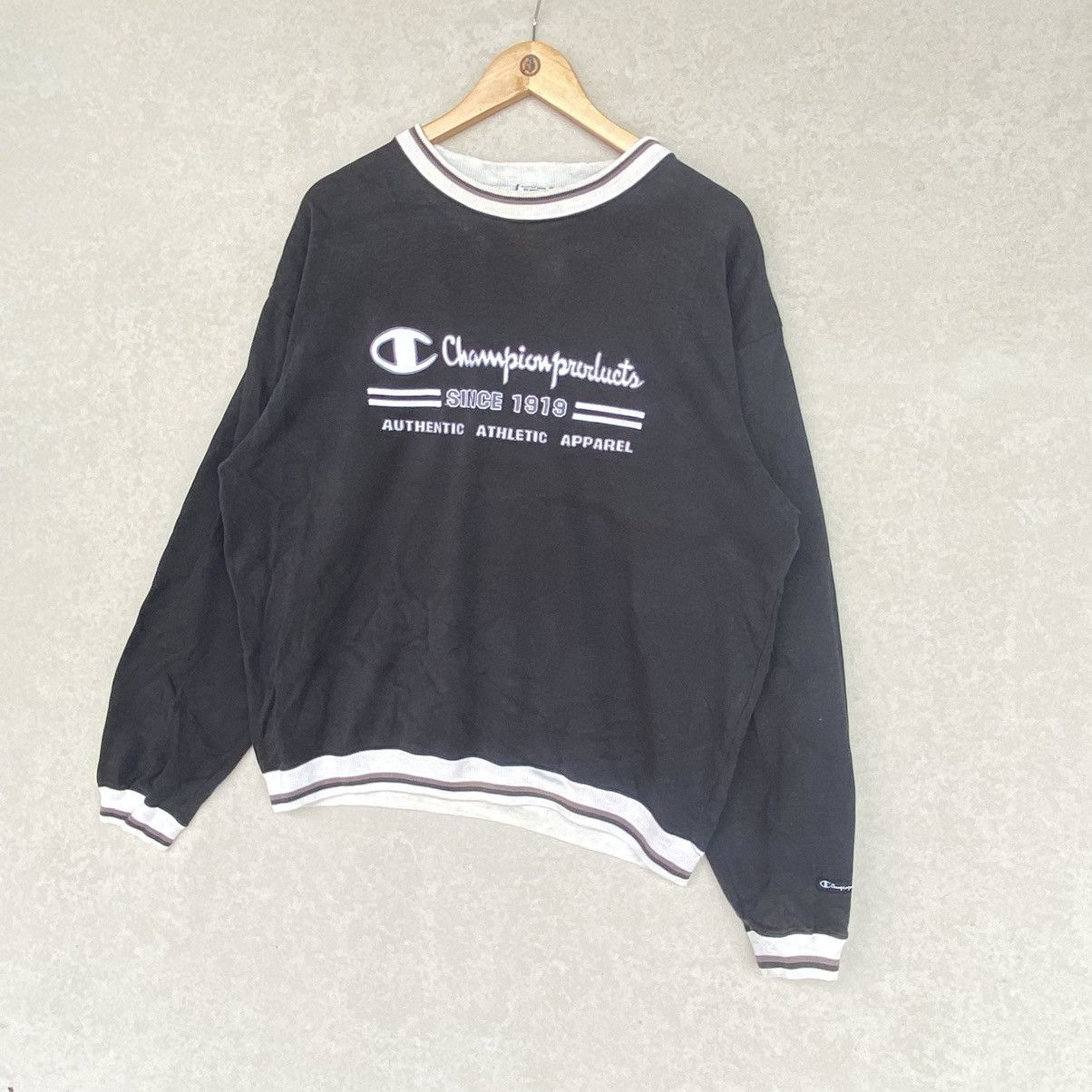 Other Vintage Champion Big Printed Crewneck Sweatshirt Black M Size US M / EU 48-50 / 2 - 2 Thumbnail