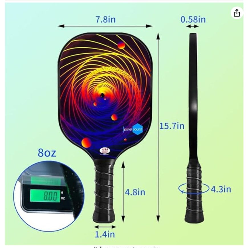 The Unbranded Brand USAPA Approved Fiberglass Pickleball Set,4 Balls, Bag Size ONE SIZE - 4 Thumbnail