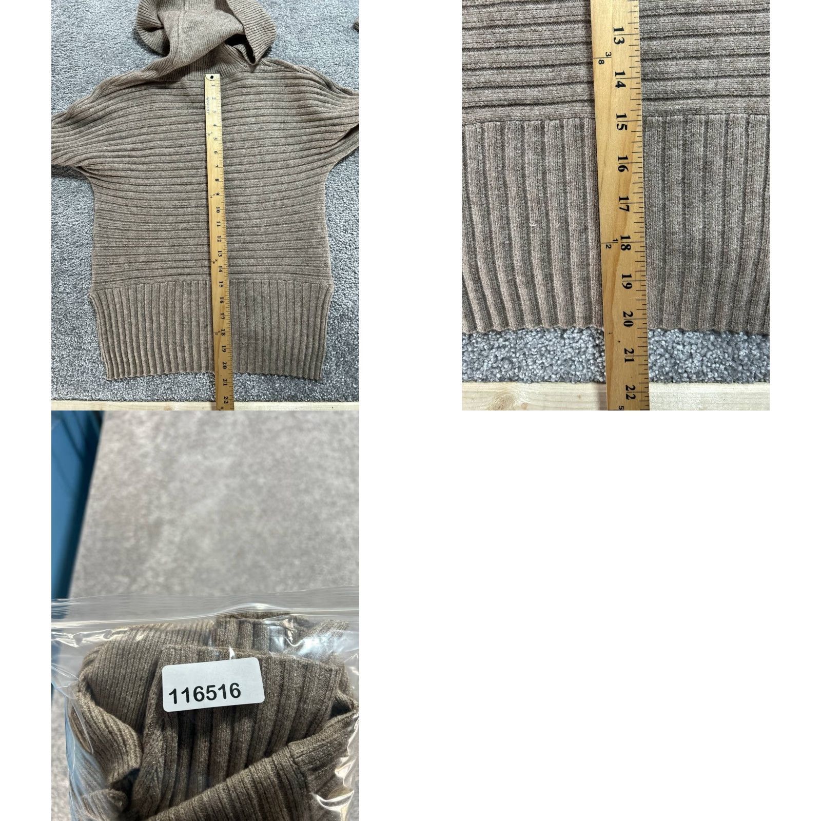 Anthropologie VINTAGE Anthropologie By Month Sweater Womens XXS Brown Ribbed Turtle Neck High Low Hem Size XXS / US 00 / IT 34 - 8 Thumbnail